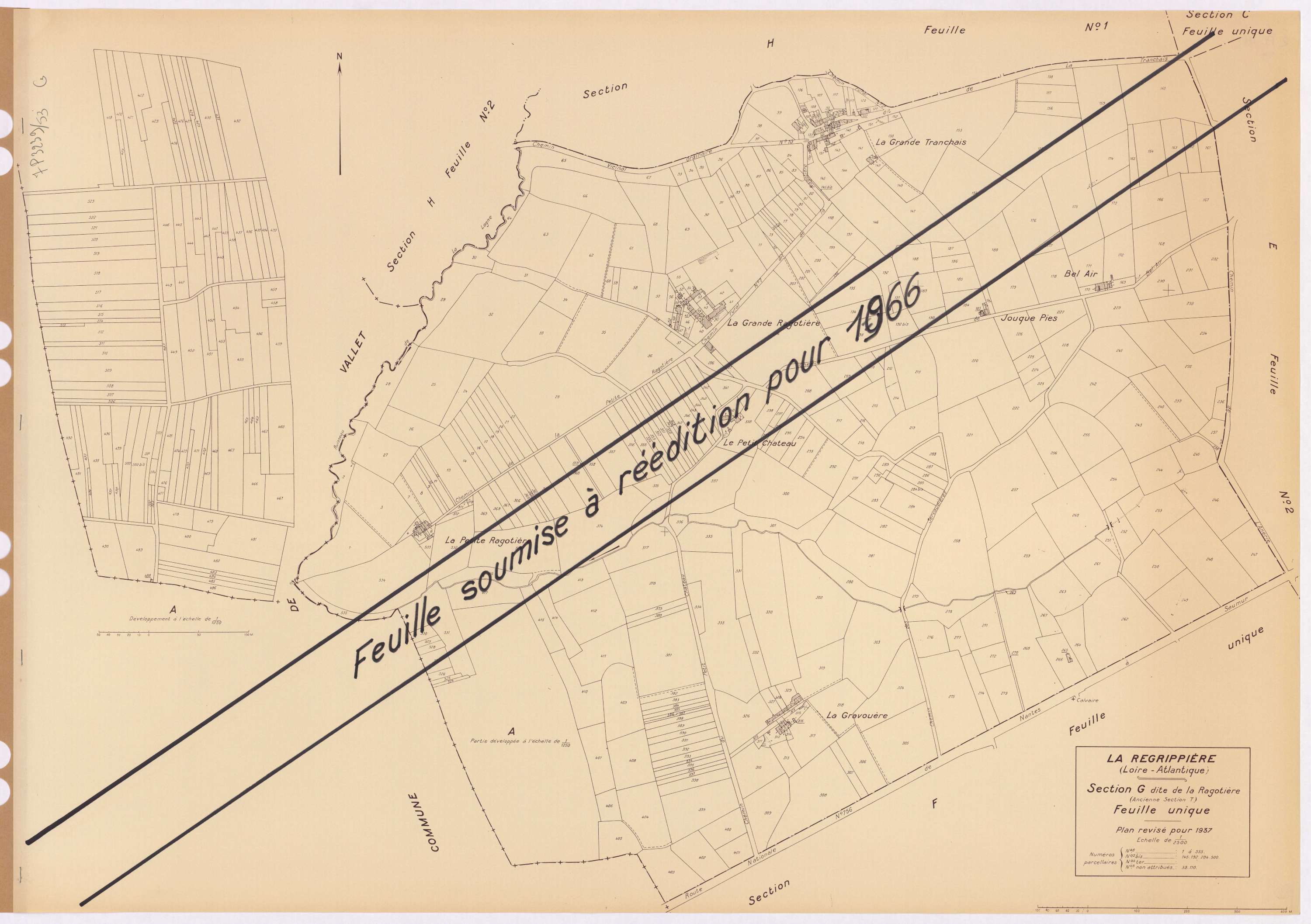 La Regrippière - Section G Ragotière (section de La) ; 1-535