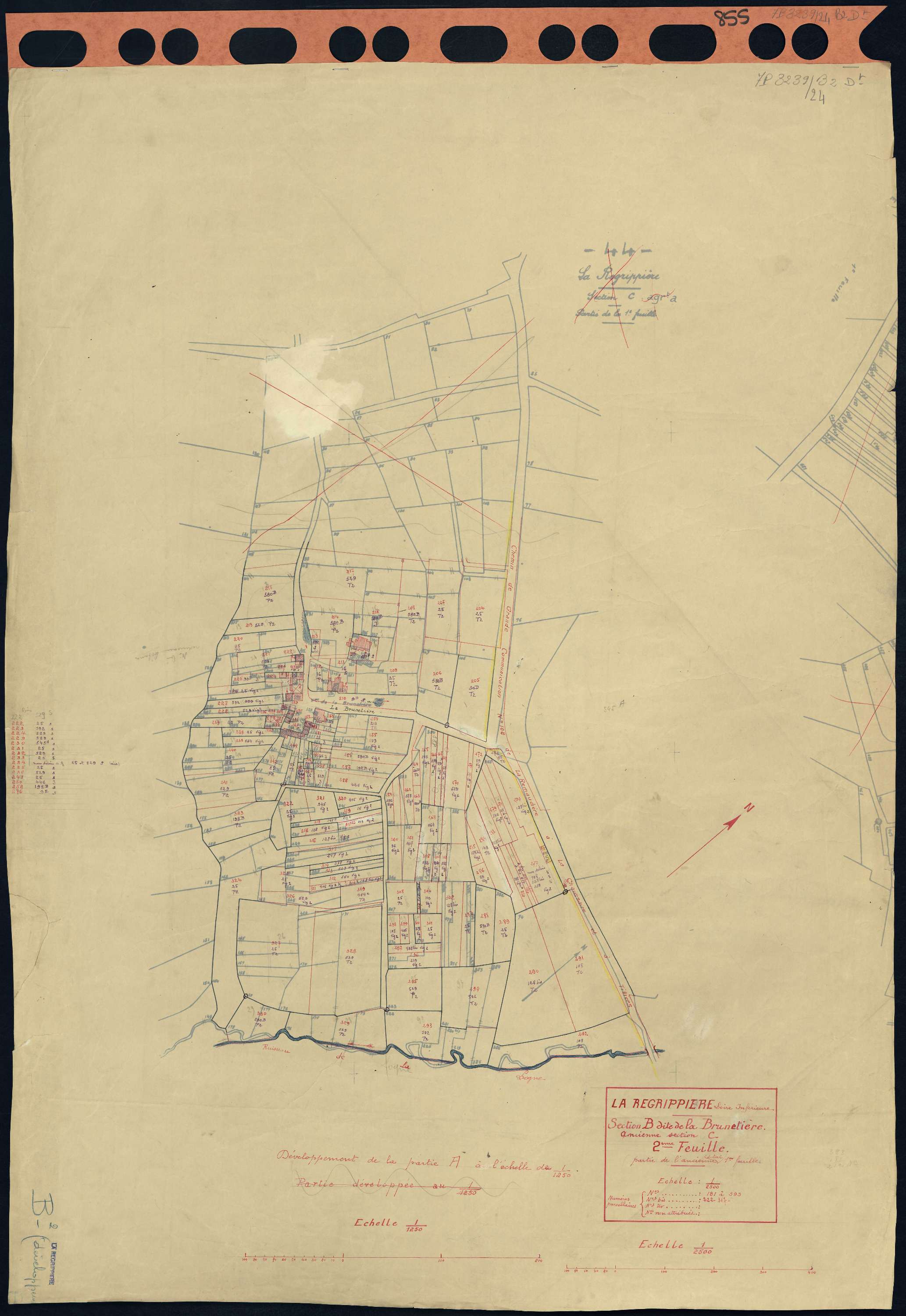 La Regrippière - Section B2 (développement) Brunetière (section de La) . 181-393 . développement du village de La Brunetière