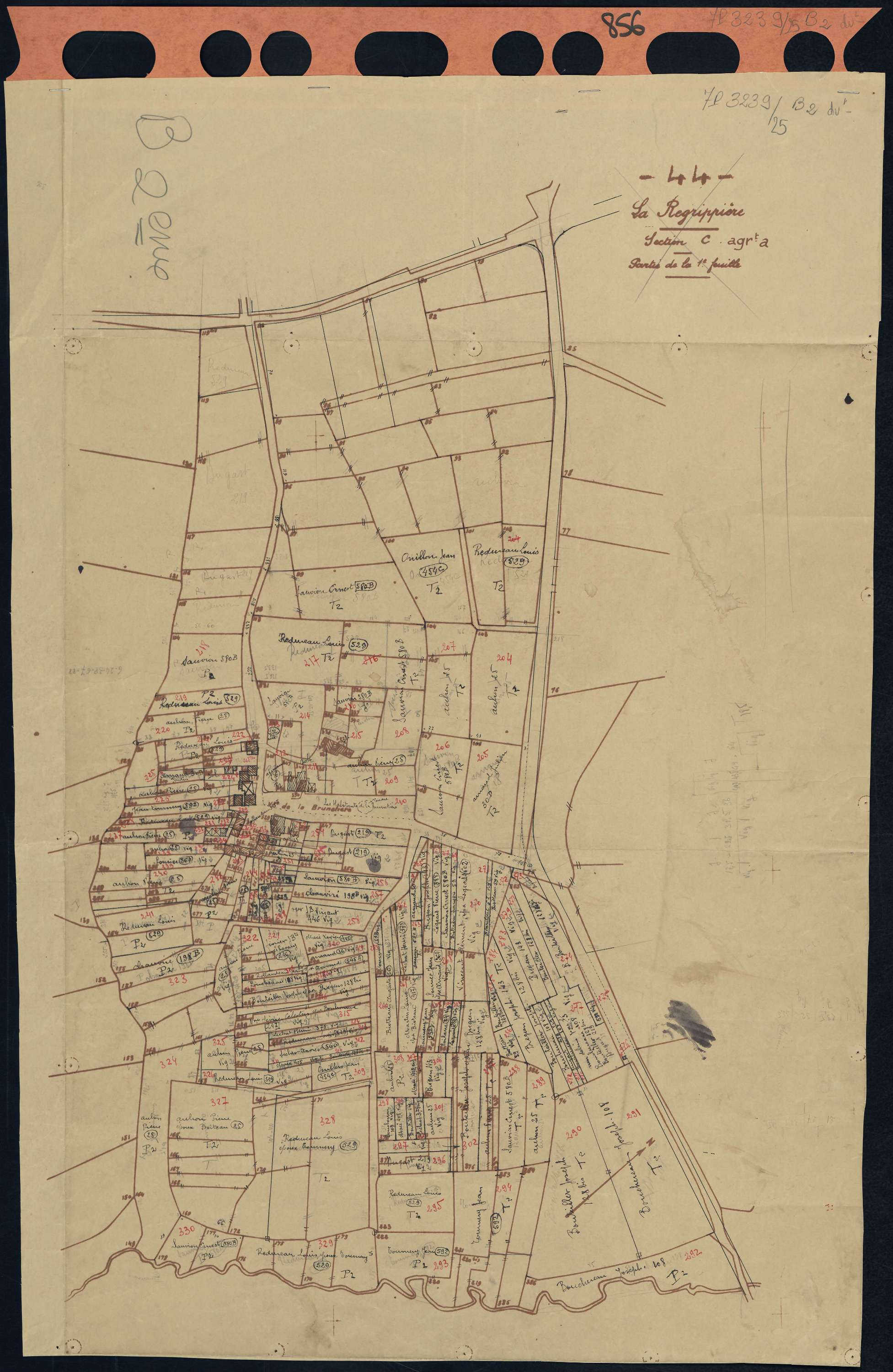 La Regrippière - Section B2 (développement) Brunetière (section de La) . 181-393 . développement du village de La Brunetière