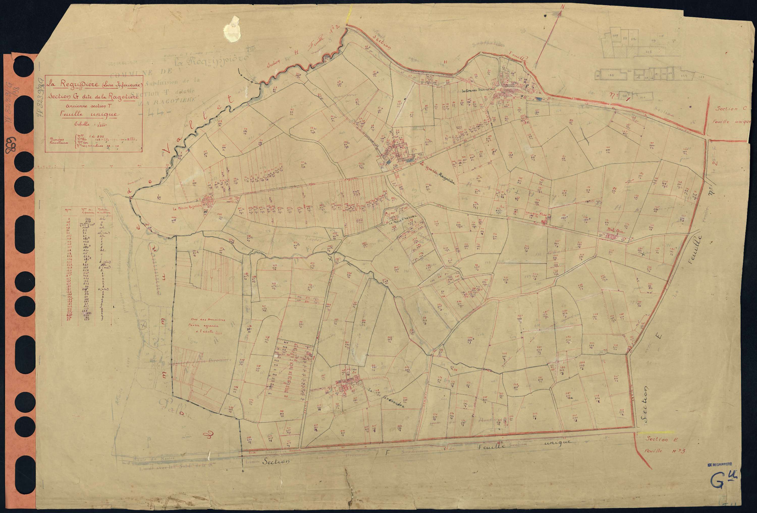 La Regrippière - Section G Ragotière (section de La) . 1-535