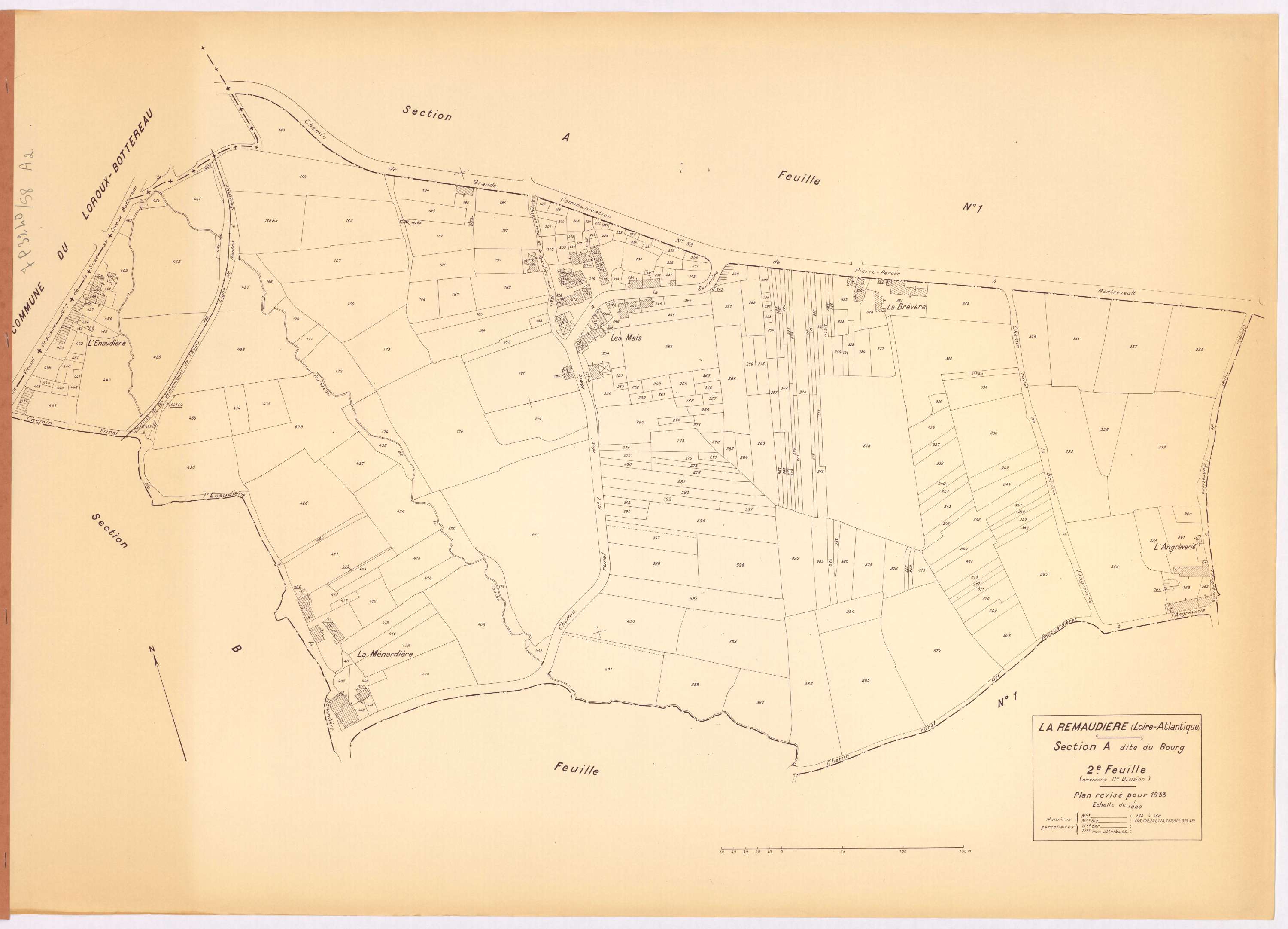 La Remaudière - Section A2 Bourg (section du) ; 163-468