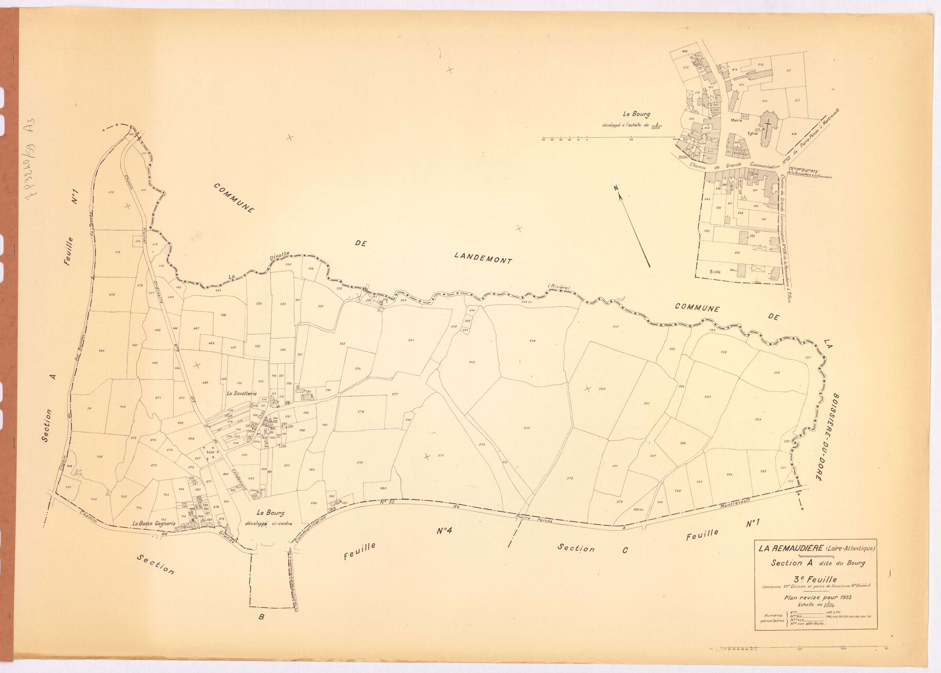 La Remaudière - Section A3 Bourg (section du) ; 469-711