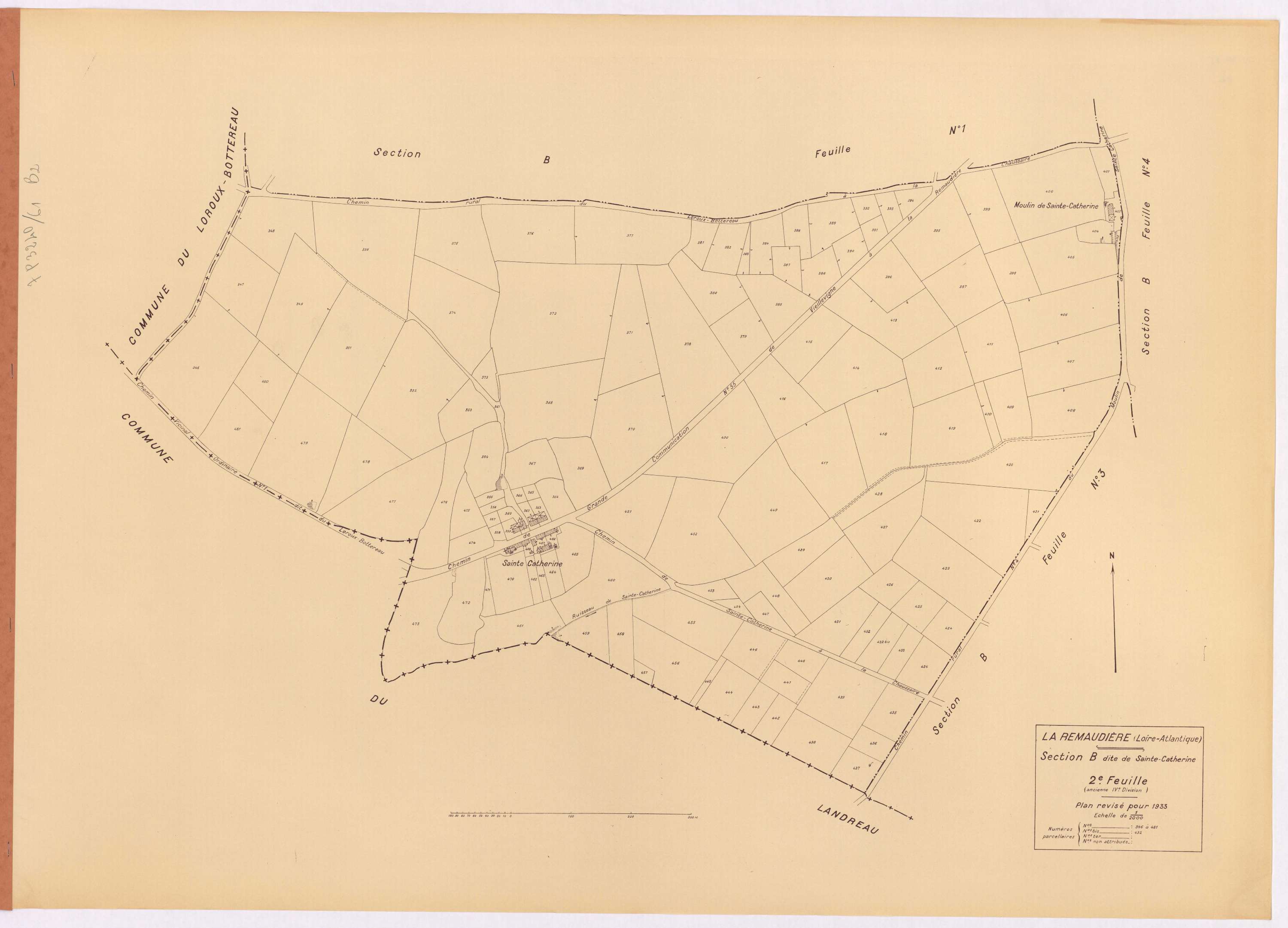 La Remaudière - Section B2 Sainte-Catherine (section de La) ; 346-481