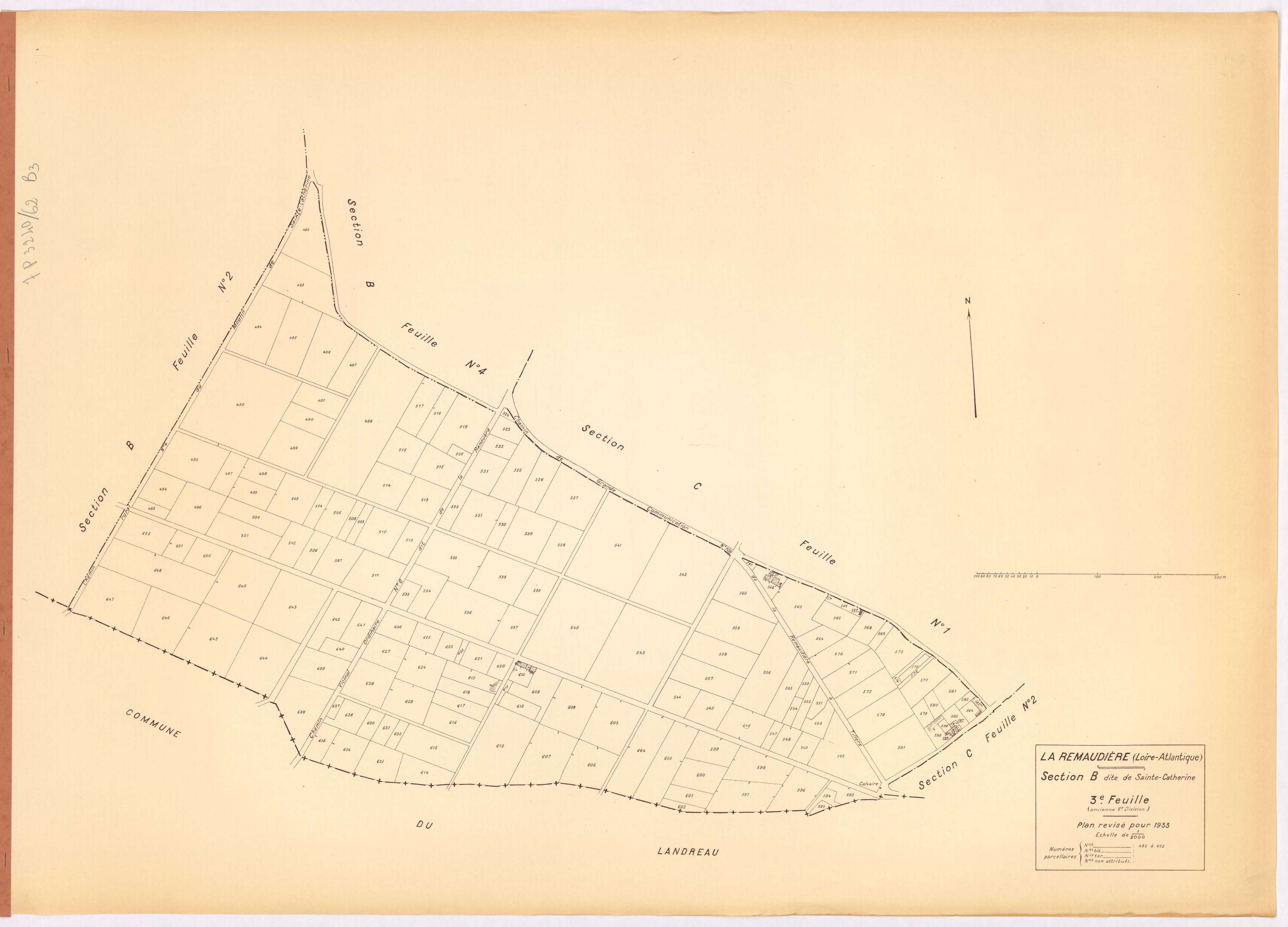 La Remaudière - Section B3 Sainte-Catherine (section de La) ; 482-652