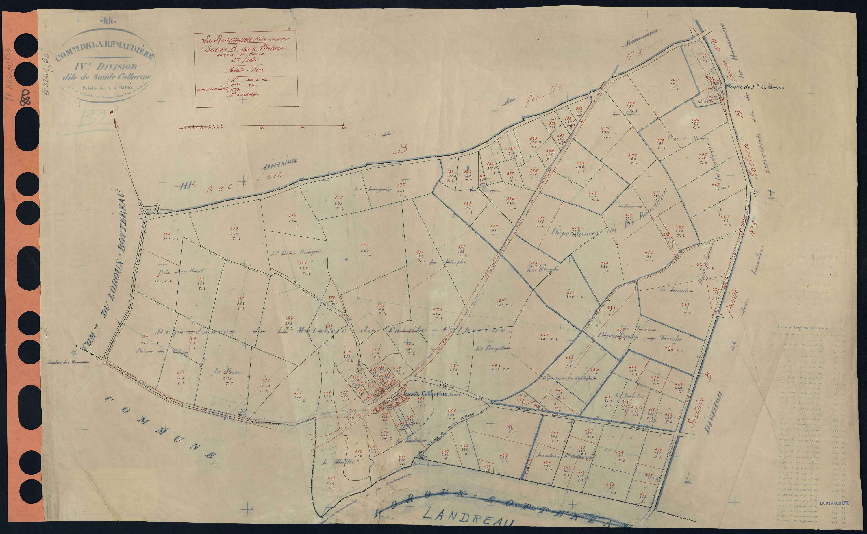 La Remaudière - Section B2 Sainte-Catherine (section de) . 346-481