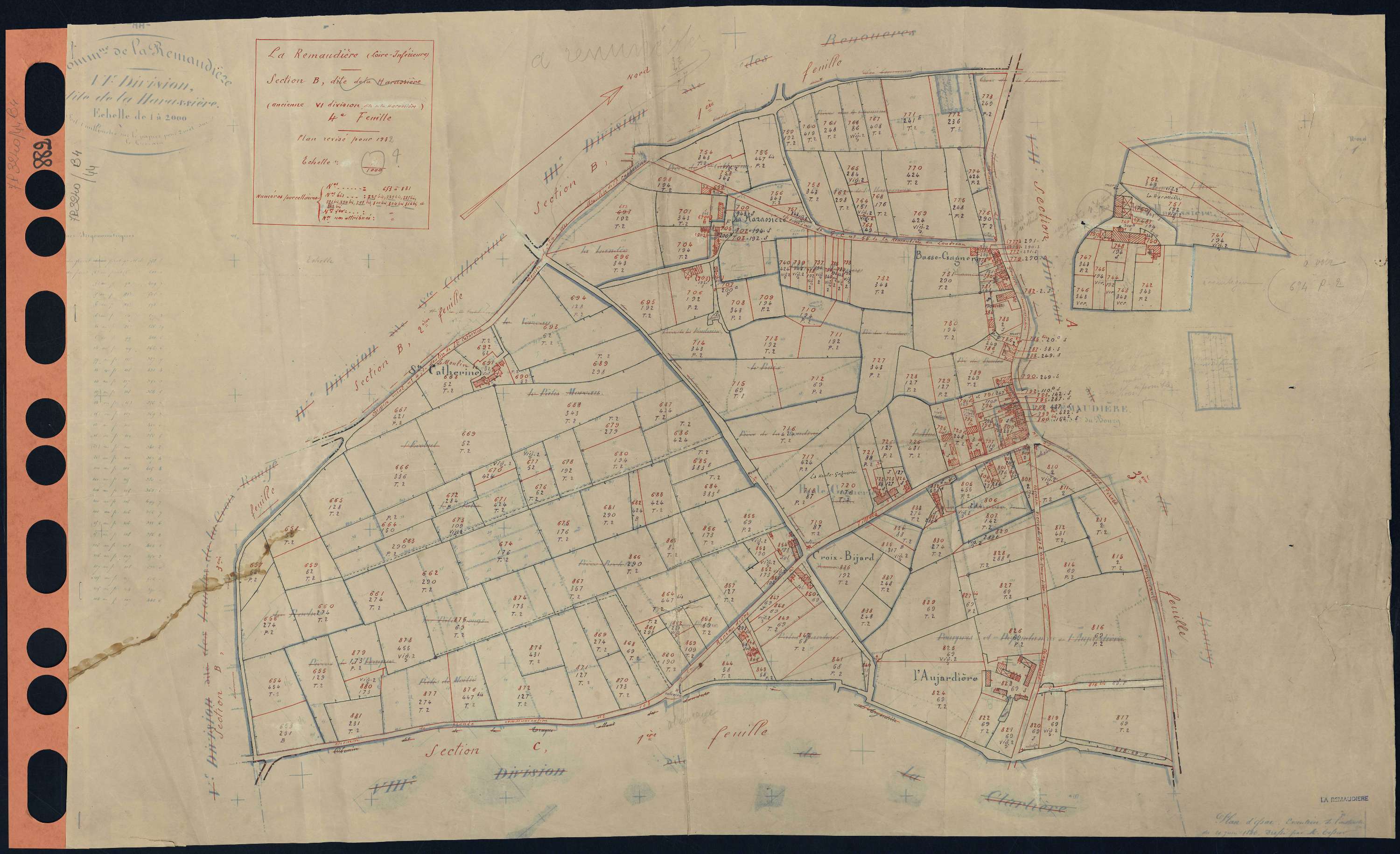 La Remaudière - Section B4 Sainte-Catherine (section de) . 653-881