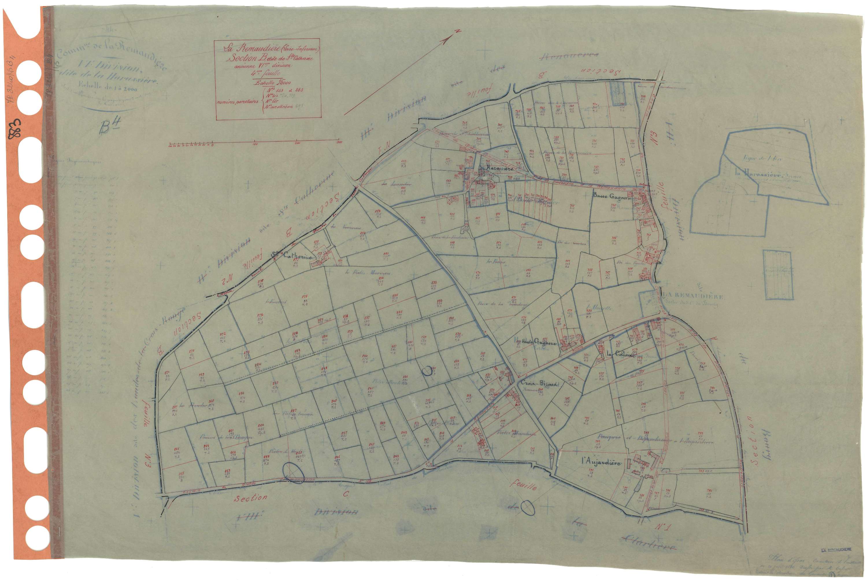 La Remaudière - Section B4 Sainte-Catherine (section de) . 653-883