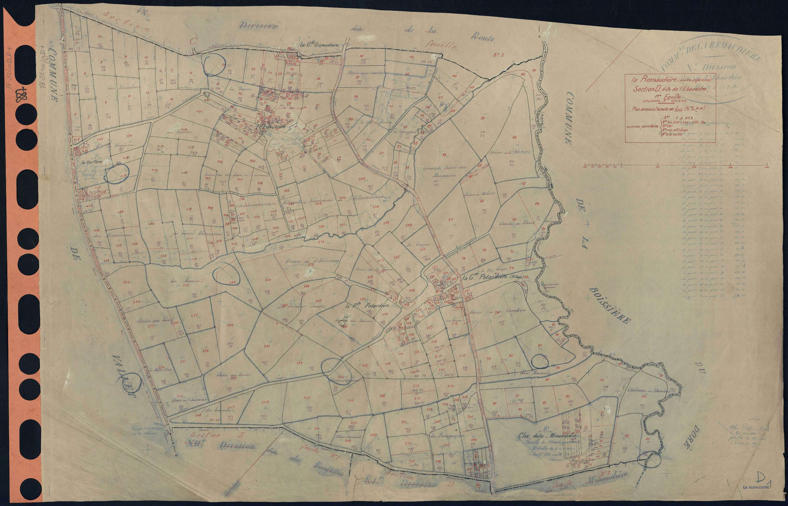 La Remaudière - Section D1 Ebaudière (section de l') . 1-458