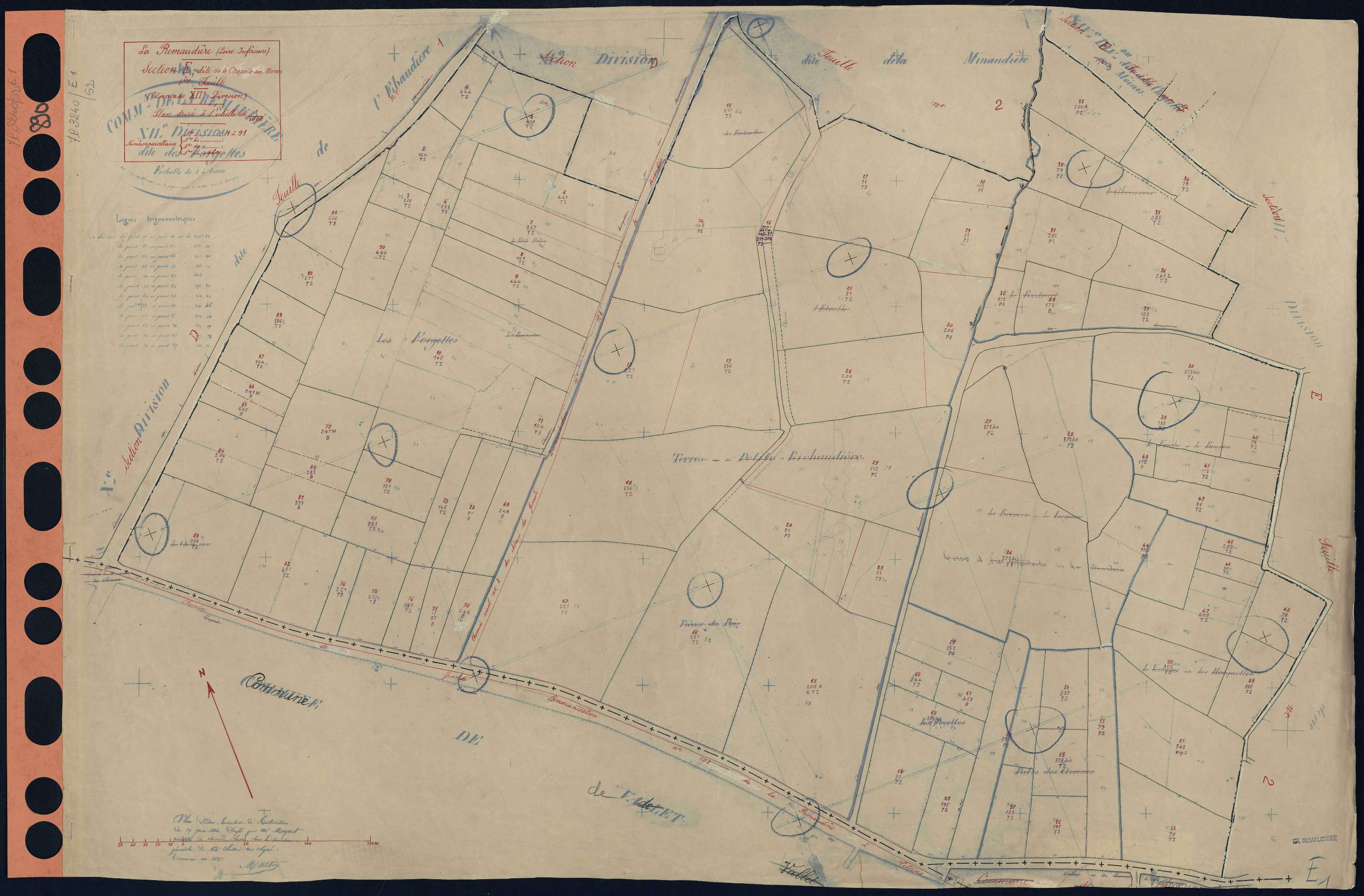 La Remaudière - Section E1 Chapelle aux Moines (division de La) . 1-91