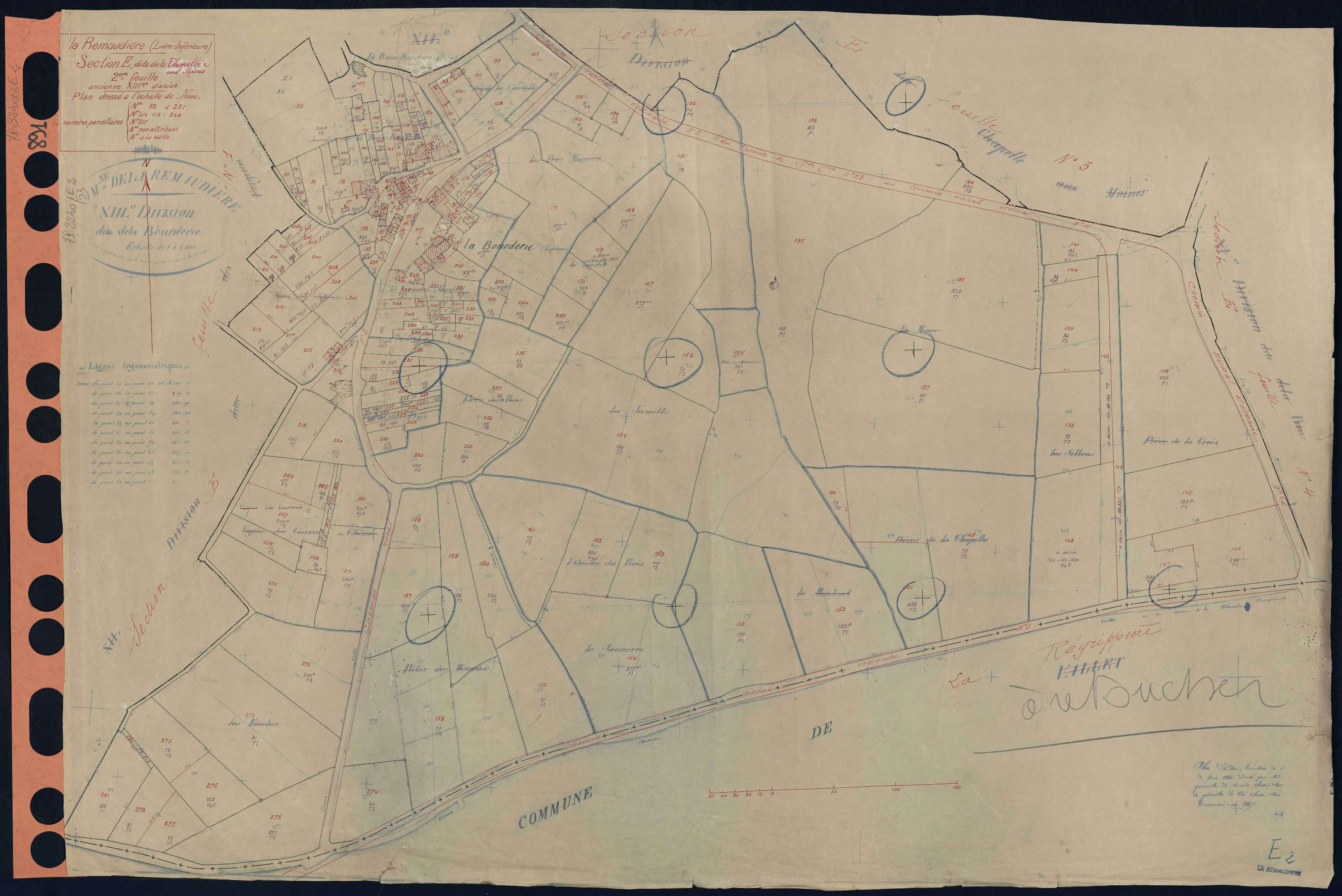 La Remaudière - Section E2 Chapelle aux Moines (division de La) . 92-281
