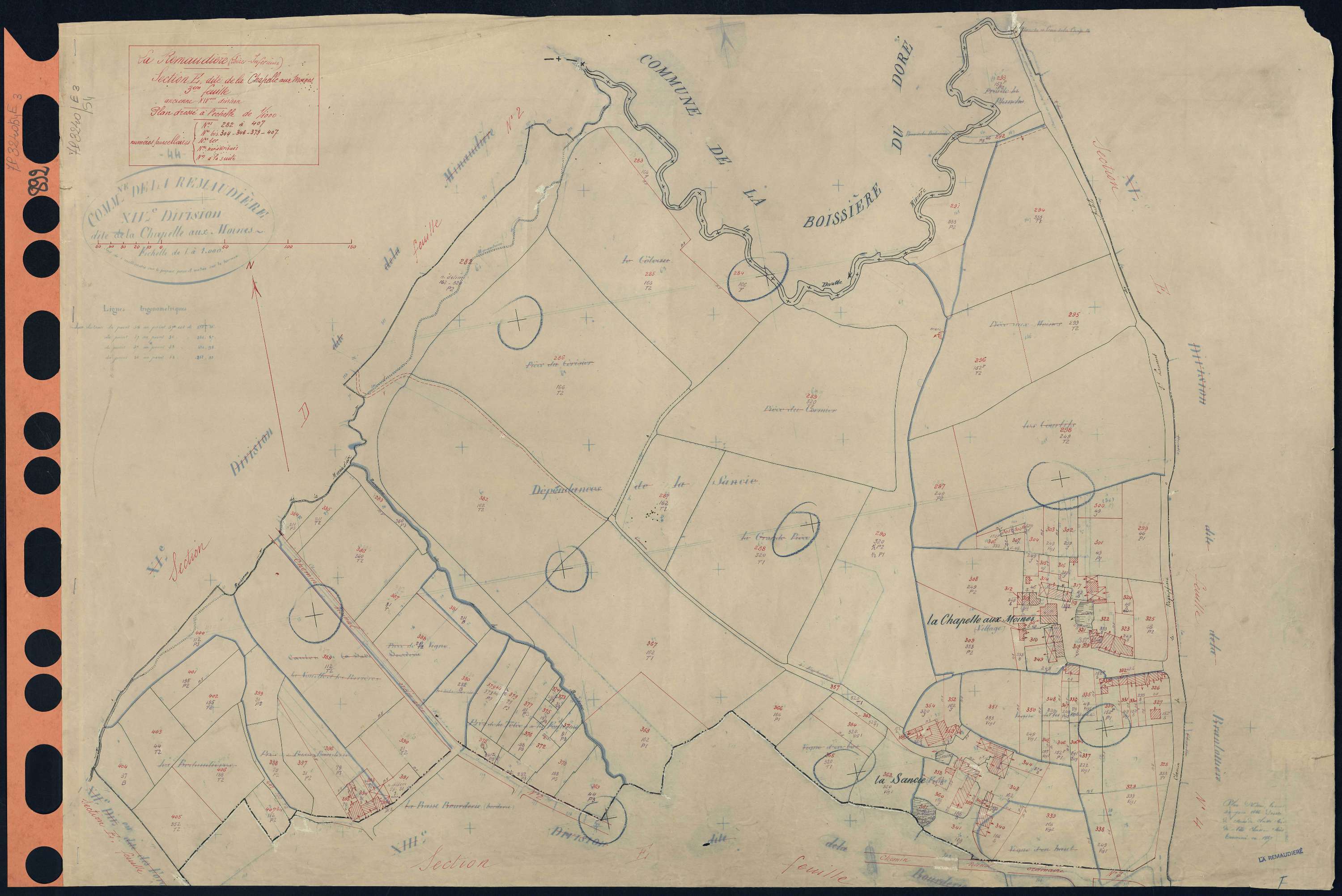 La Remaudière - Section E3 Chapelle aux Moines (division de La) . 282-407