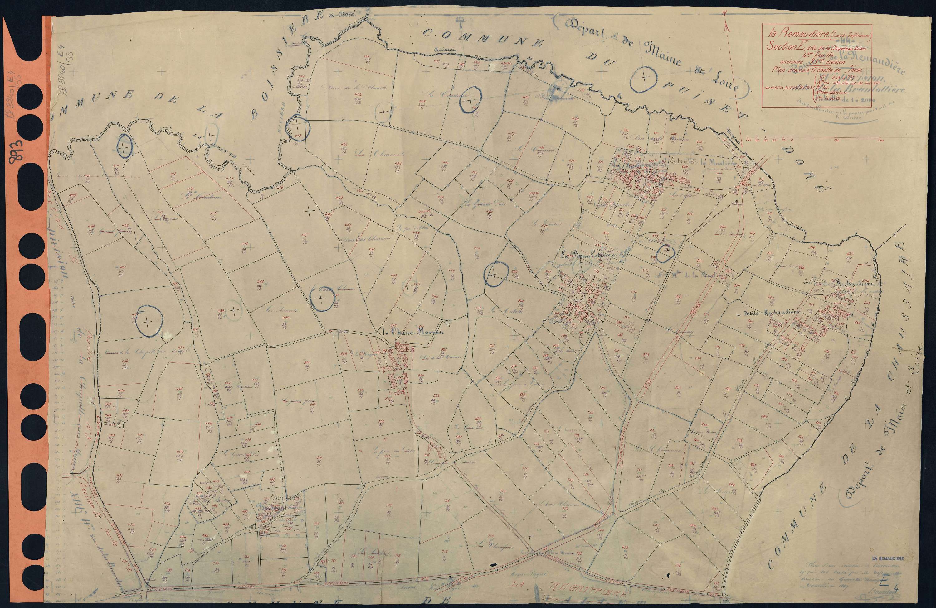 La Remaudière - Section E4 Chapelle aux Moines (division de La) . 408-737