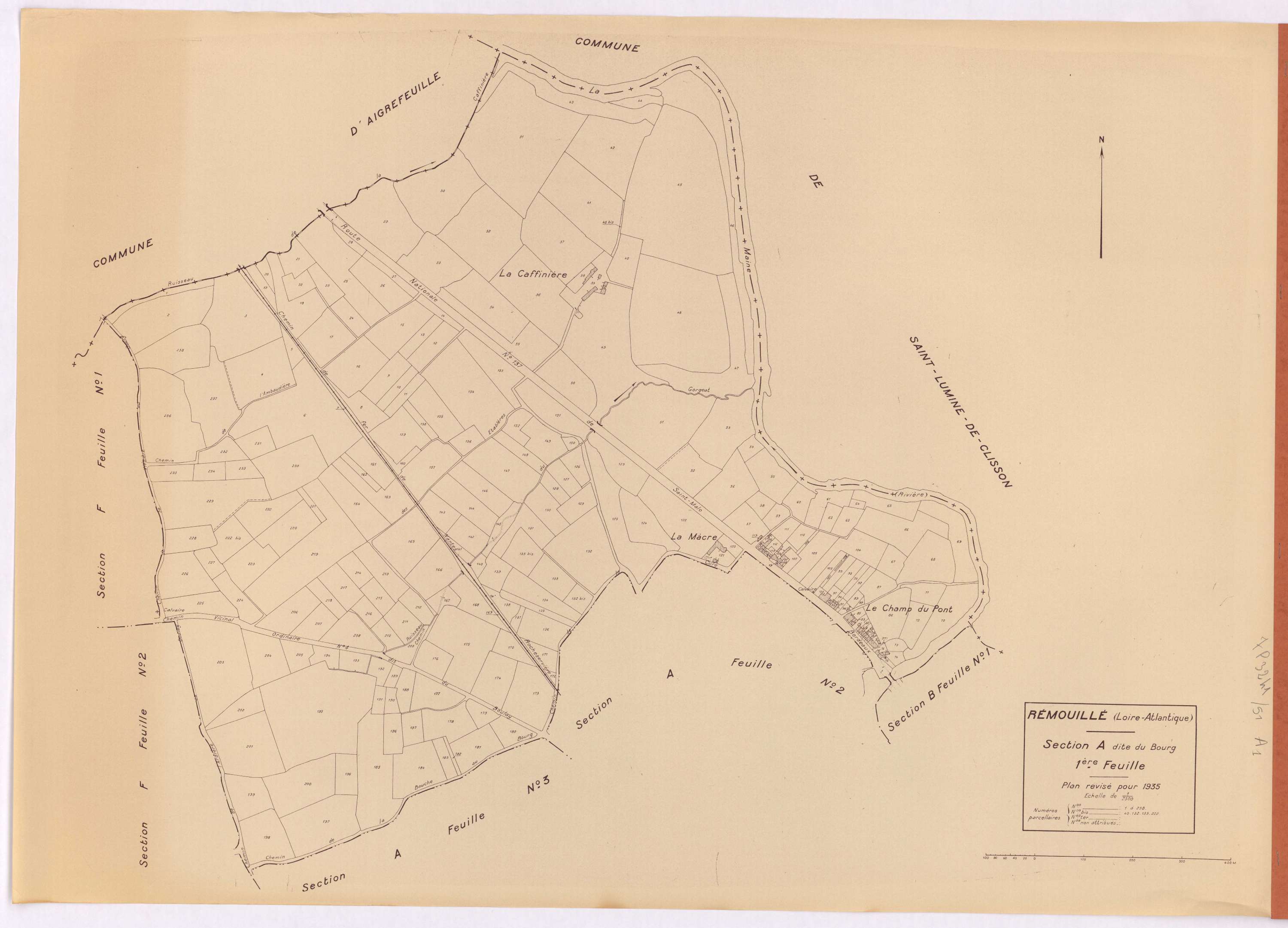Remouillé - Section A1 Bourg (section du) ; 1-238