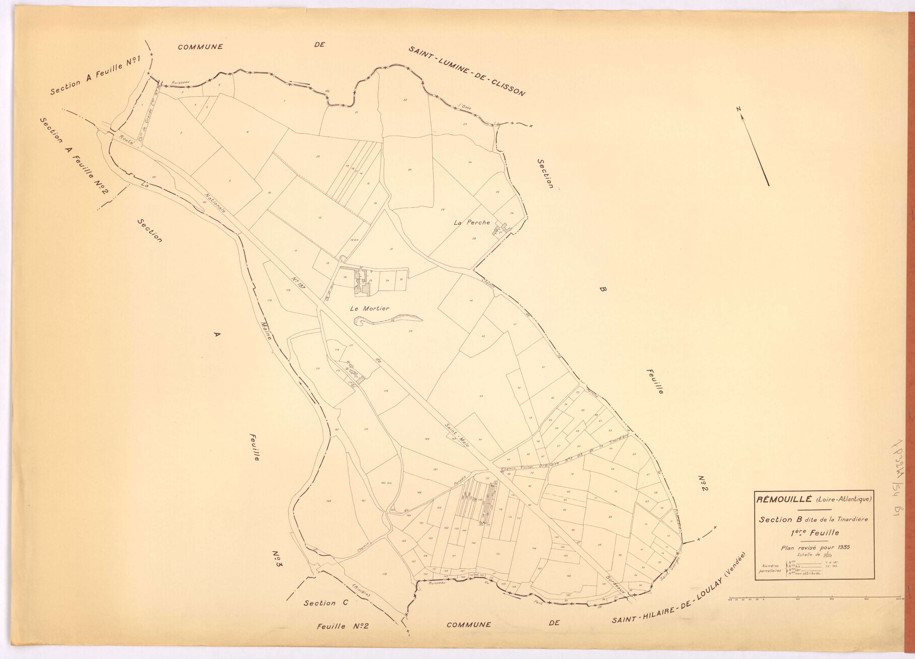 Remouillé - Section B1 Tinardière (section de La) ; 1-181