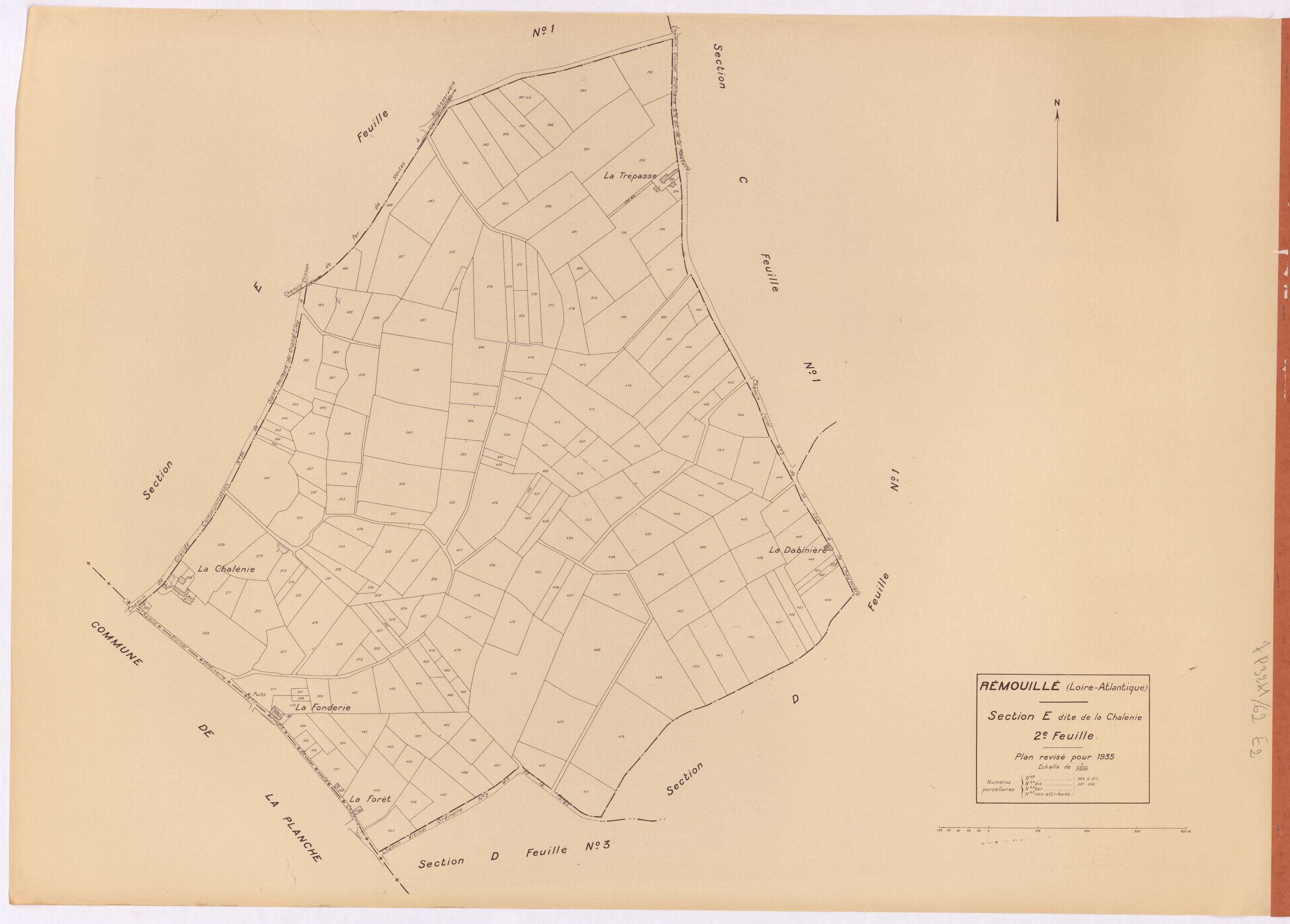 Remouillé - Section E2 Chalénie (section de La) ; 305-511