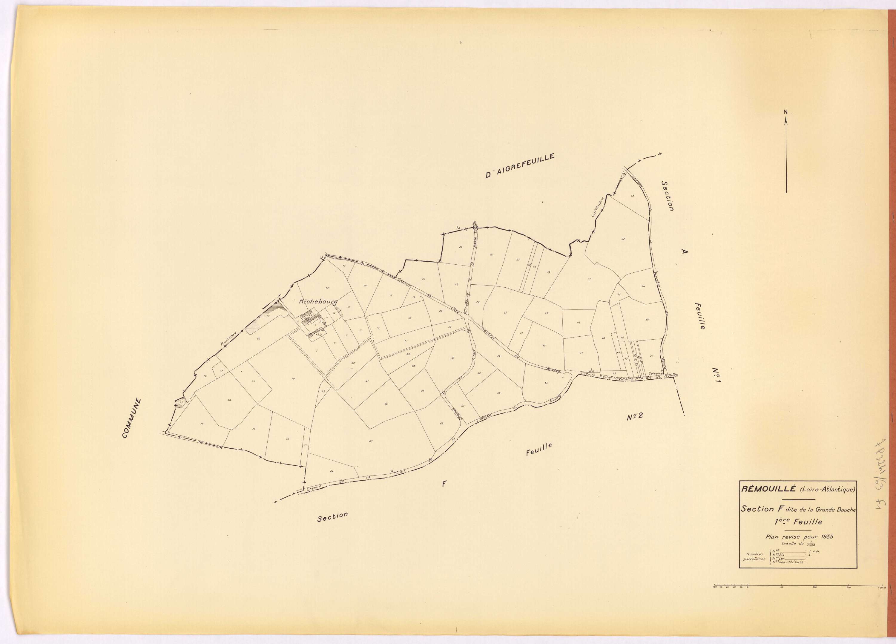 Remouillé - Section F1 Grande Bauche (section de La) ; 1-81