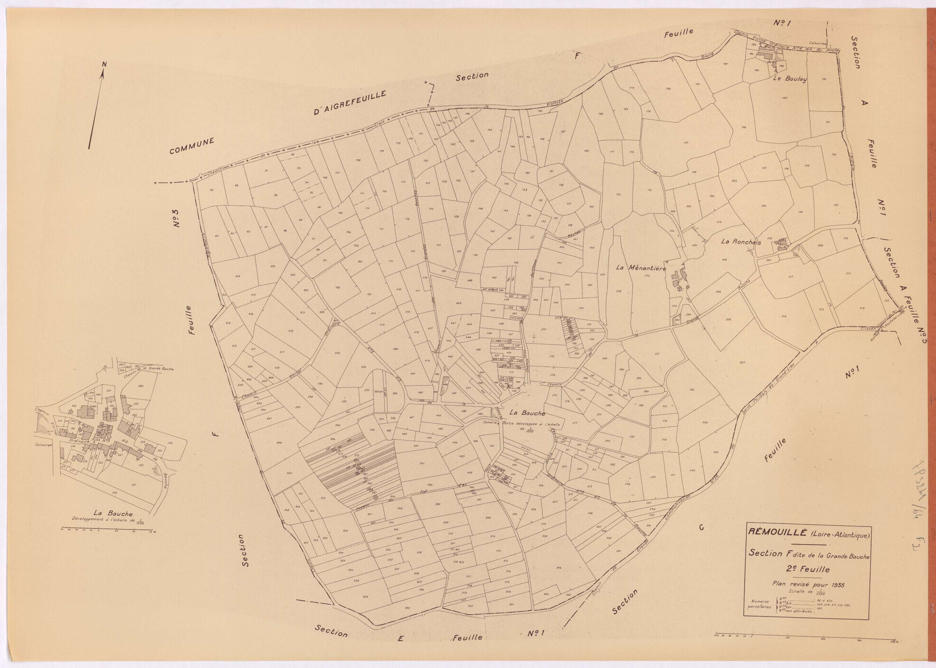 Remouillé - Section F2 Grande Bauche (section de La) ; 82-625