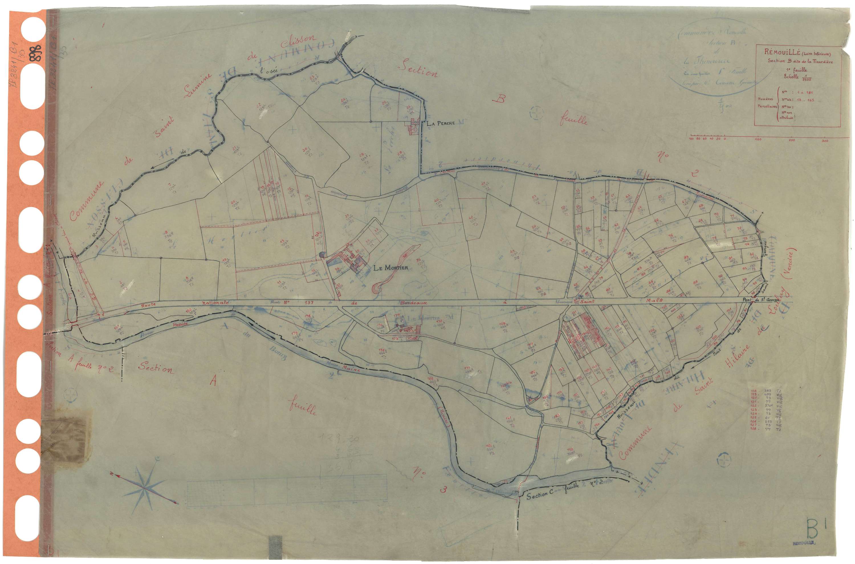 Remouillé - Section B1 Tinardière (section de La) . 1-181