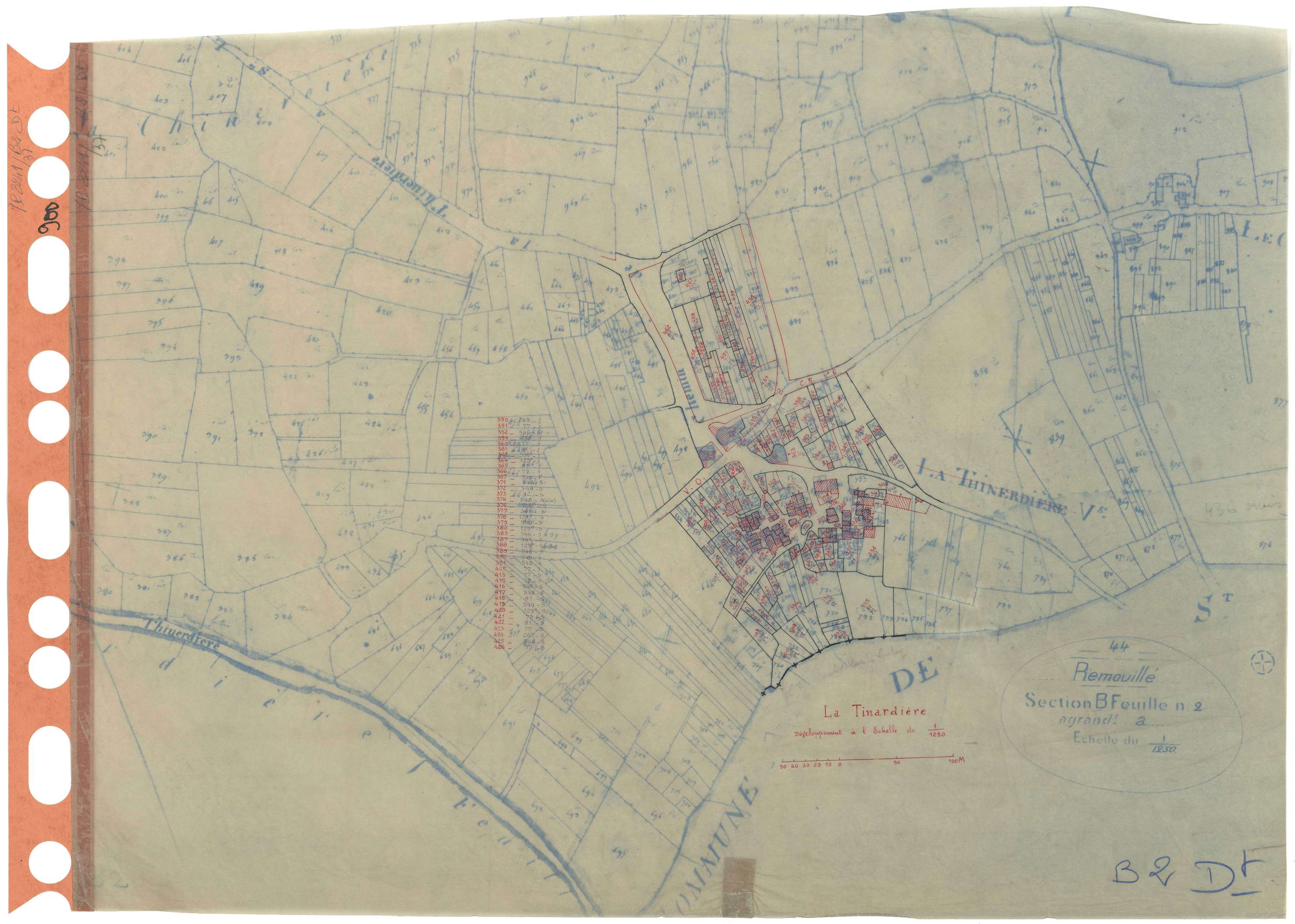 Remouillé - Section B2 (développement) Tinardière (section de La) . 182-607 . développement du village de La Tinardière