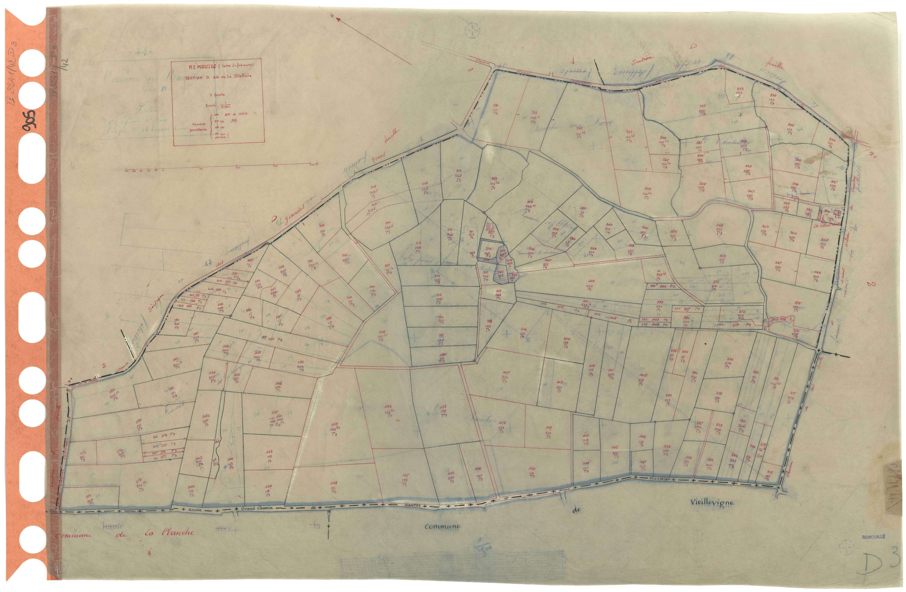 Remouillé - Section D3 Fétellière (section de La) . 271-444