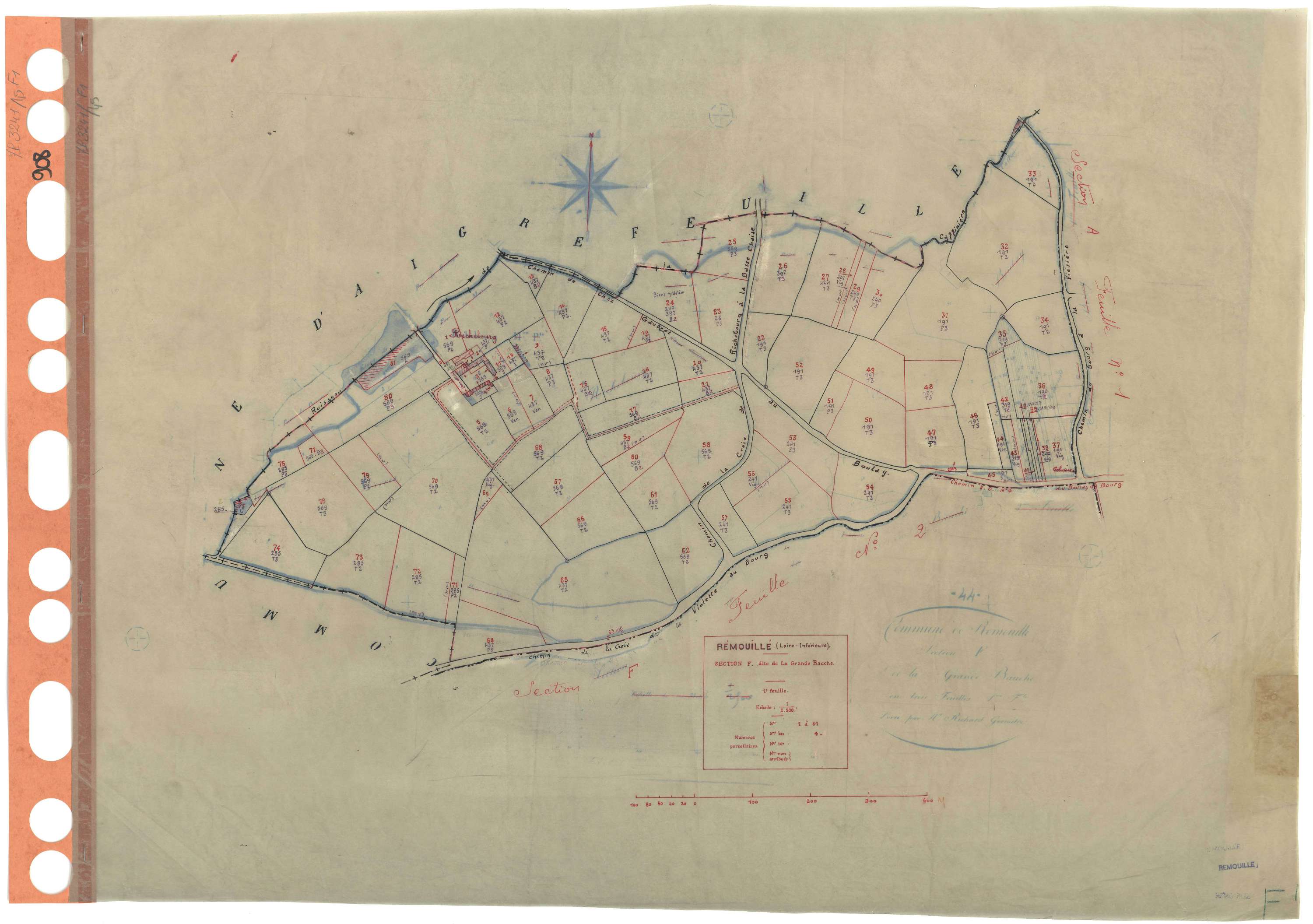 Remouillé - Section F1 Grande Bauche (section de La) . 1-81