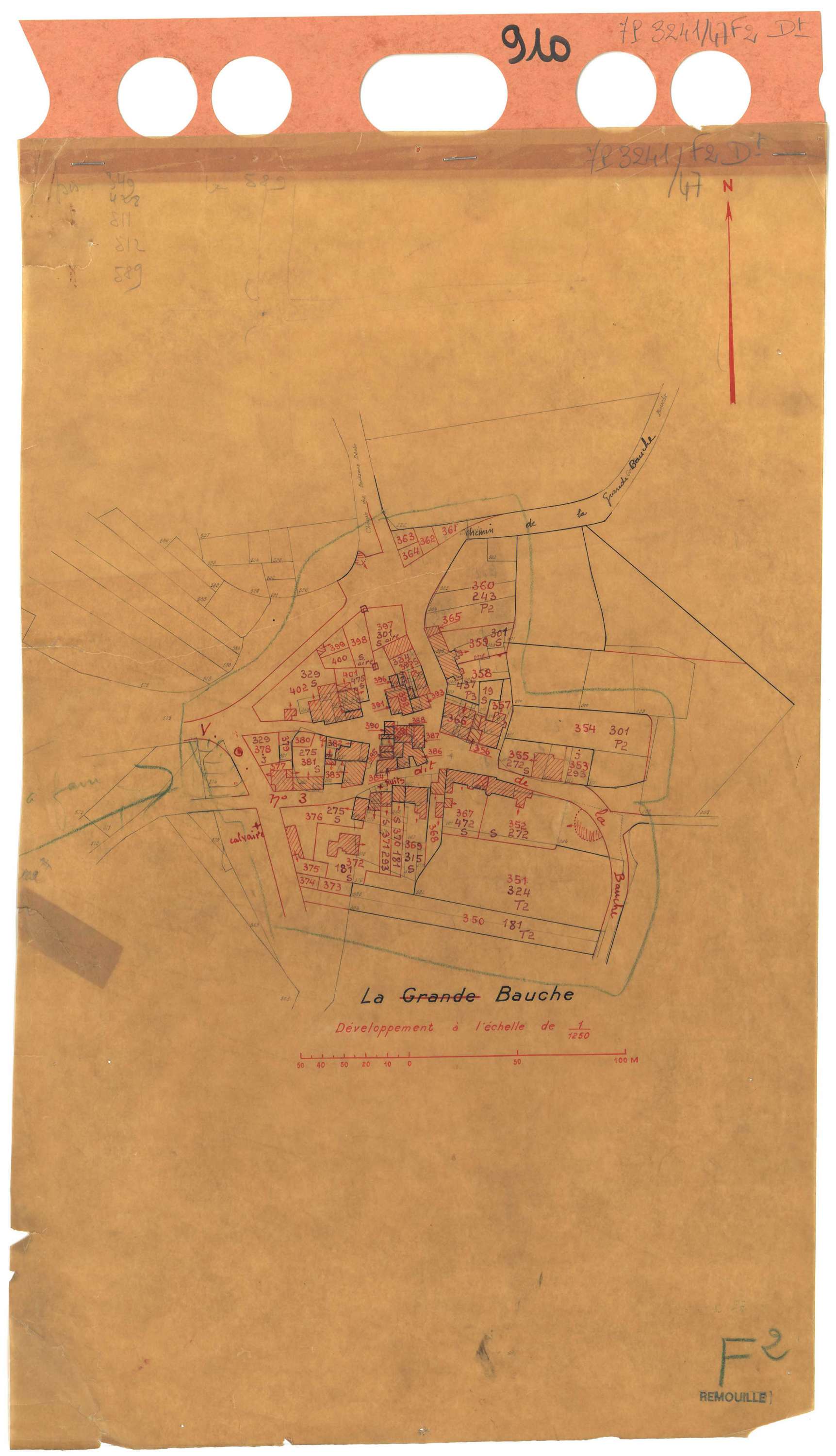 Remouillé - Section F2 (développement) Grande Bauche (section de La) . 82-625 . développement du village de La Bauche