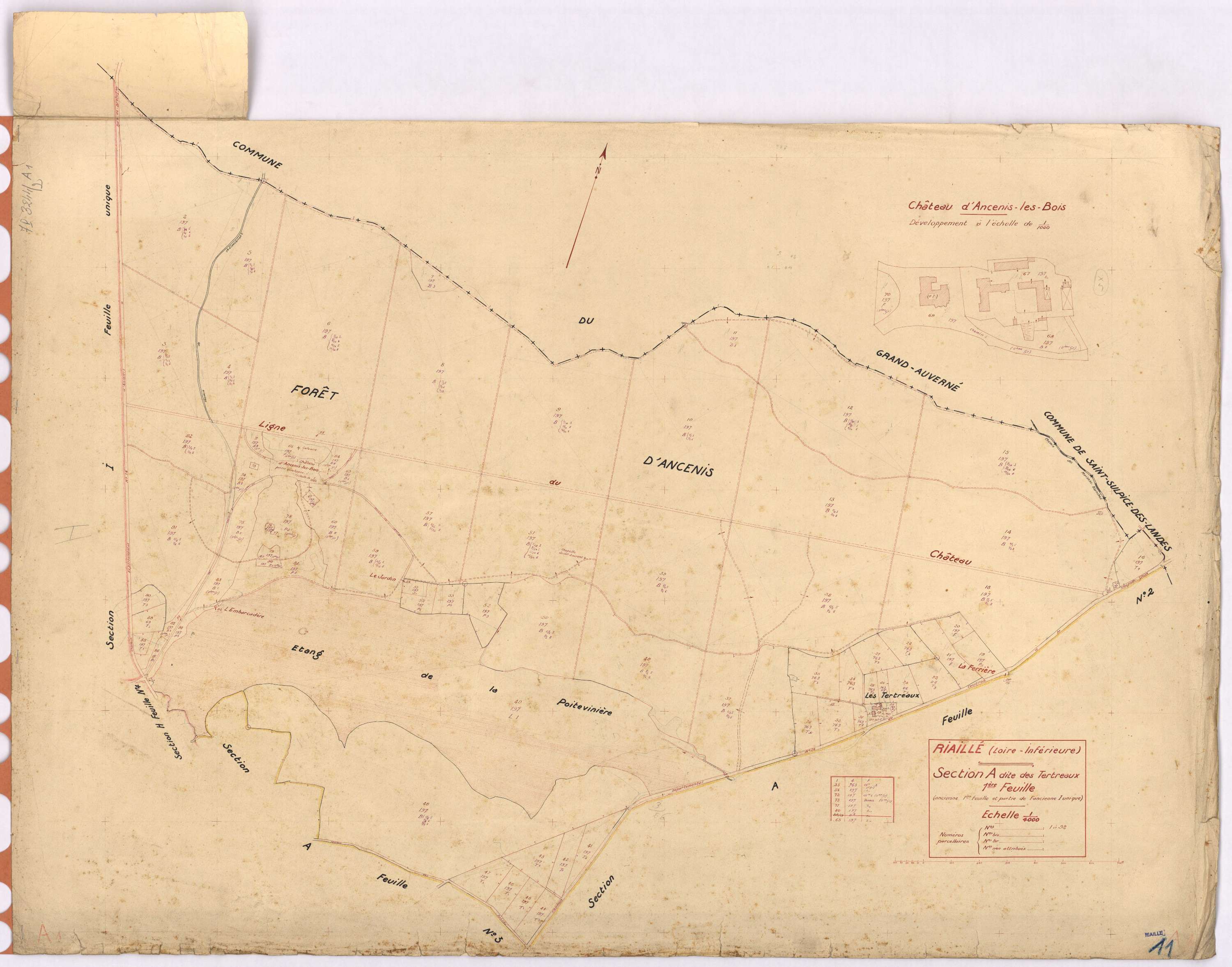 Riaillé - Section A1 Tertreaux (section des) ; 1-92