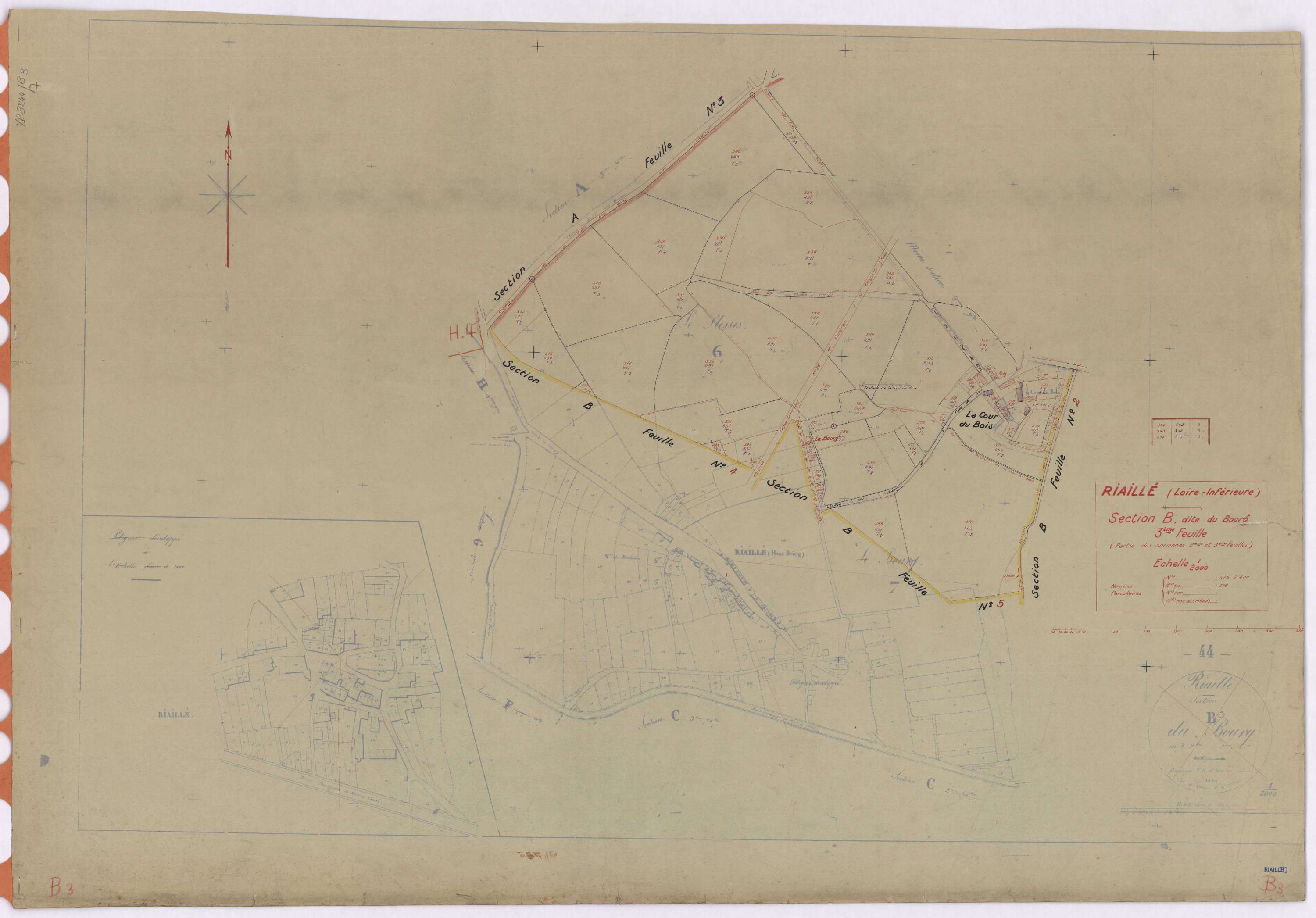 Riaillé - Section B3 Bourg (section du) ; 325-400