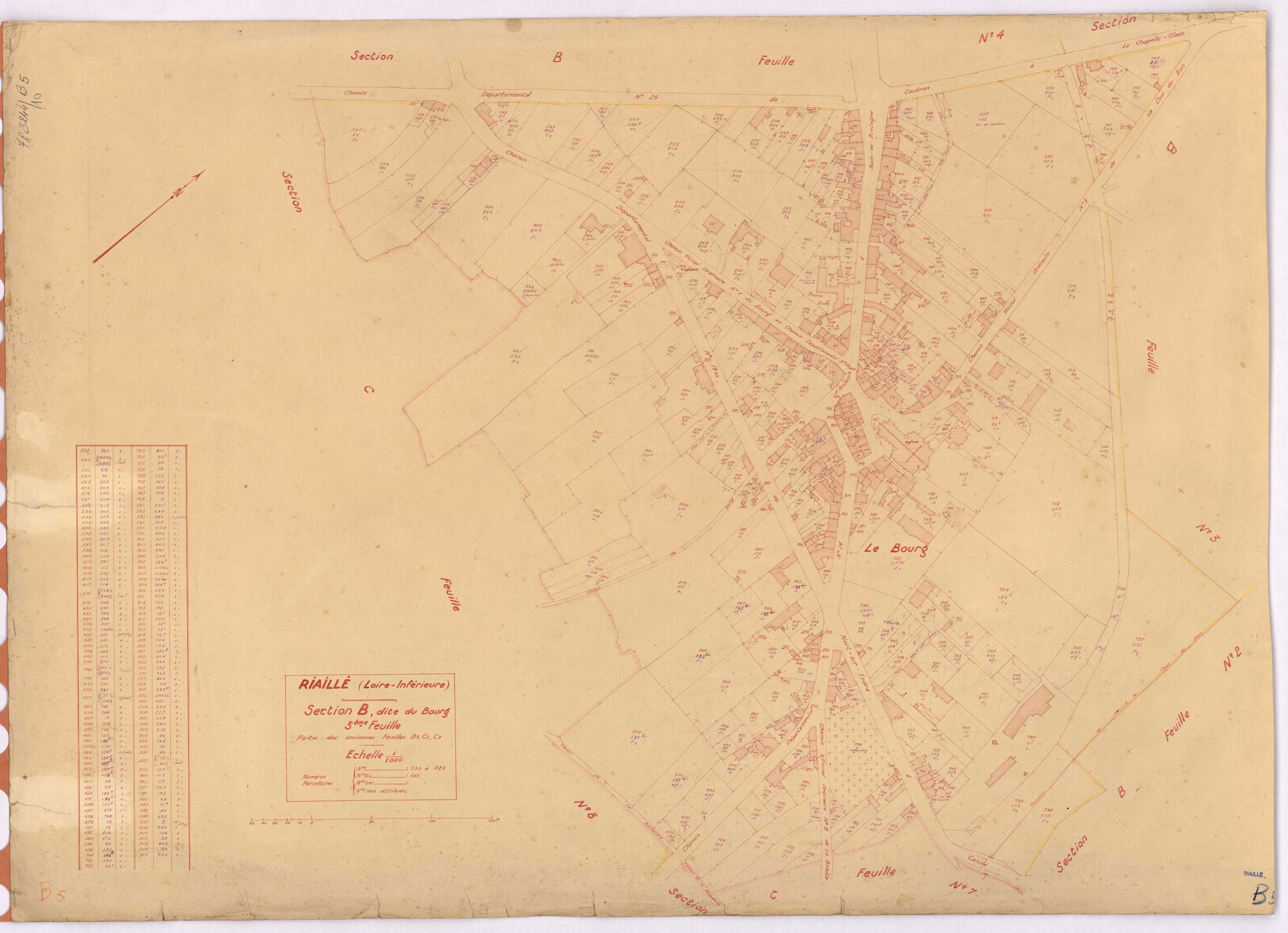 Riaillé - Section B5 Bourg (section du) ; 530-926