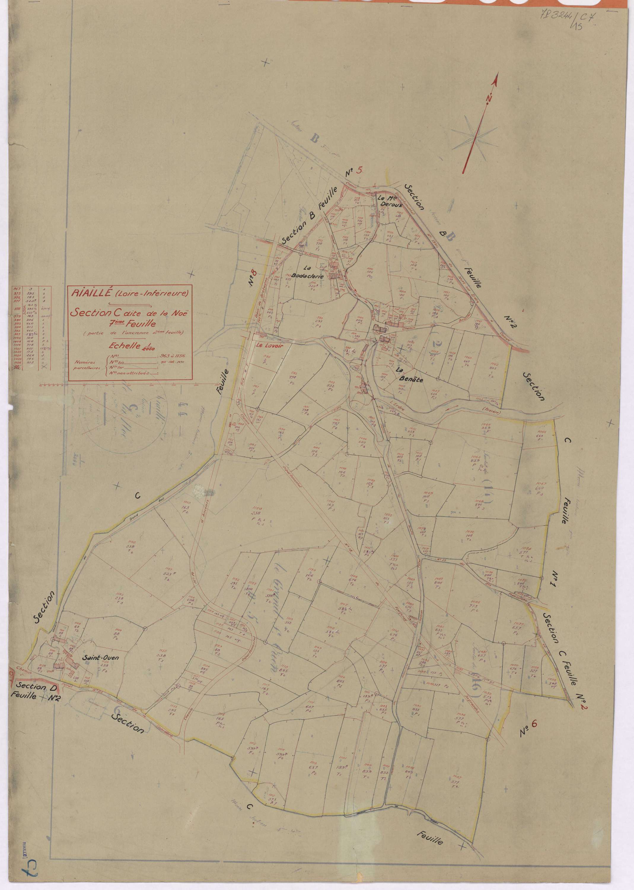 Riaillé - Section C7 Noë (section de La) ; 963-1156
