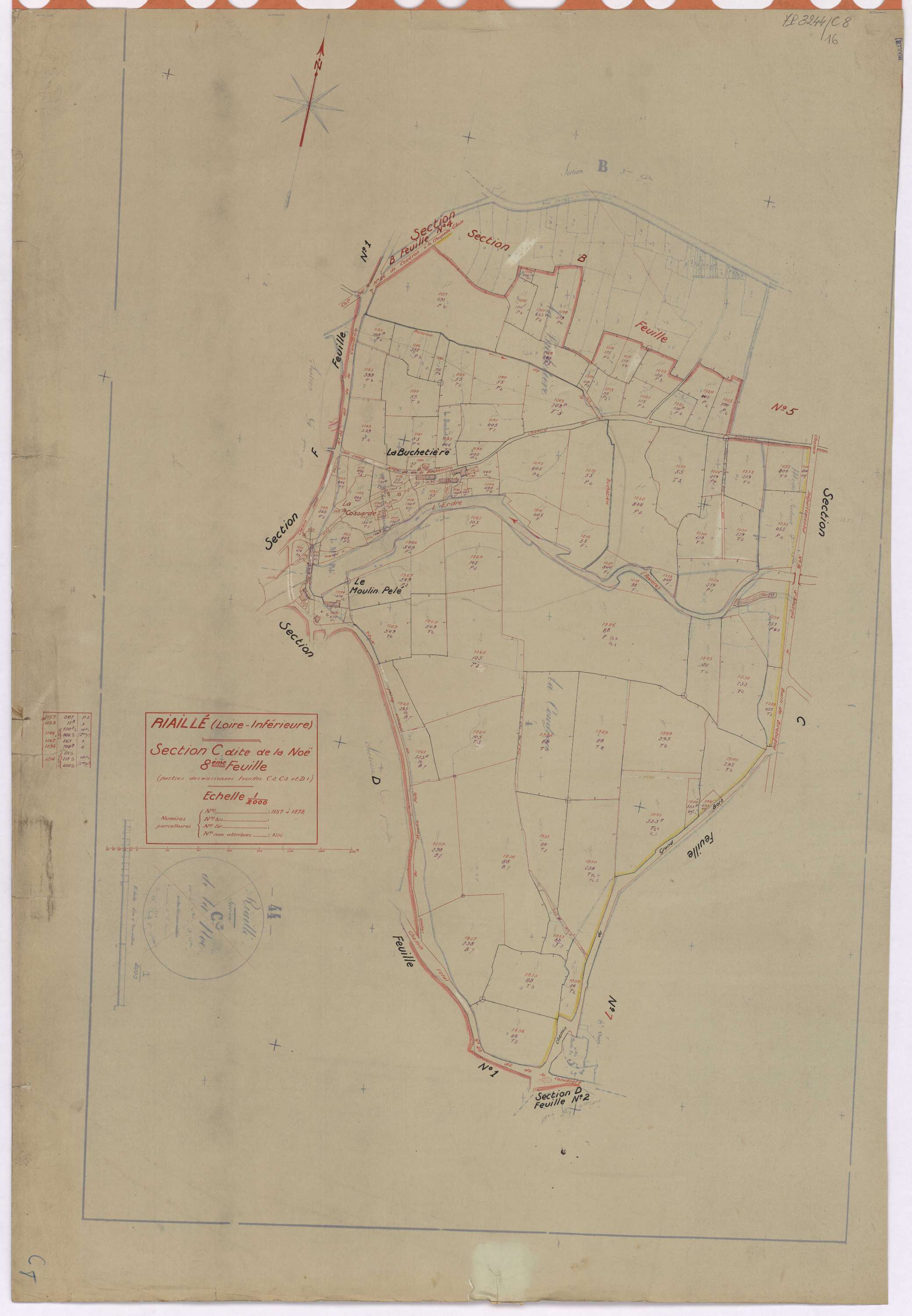 Riaillé - Section C8 Noë (section de La) ; 1157-1272