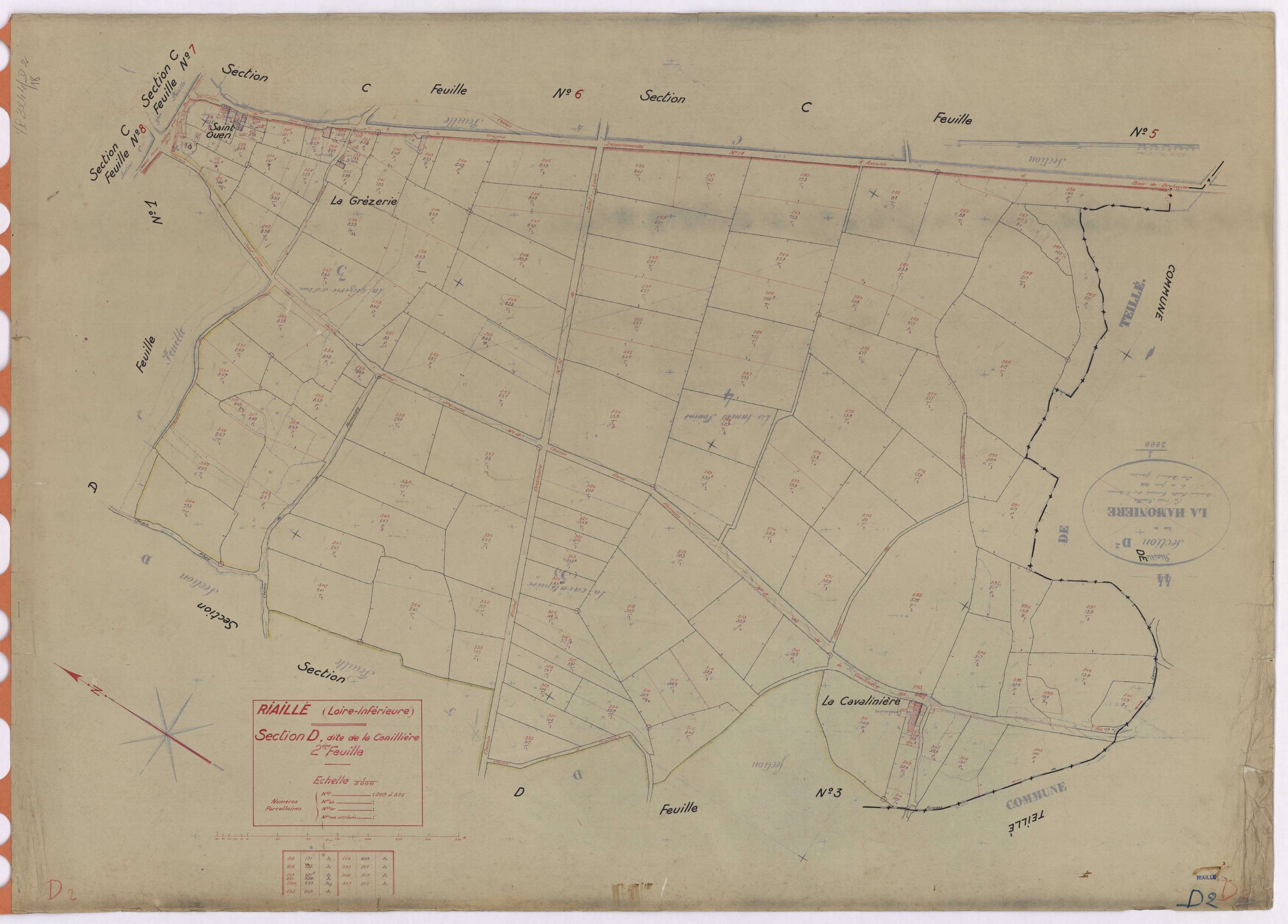 Riaillé - Section D2 Conillière (section de La) ; 209-355