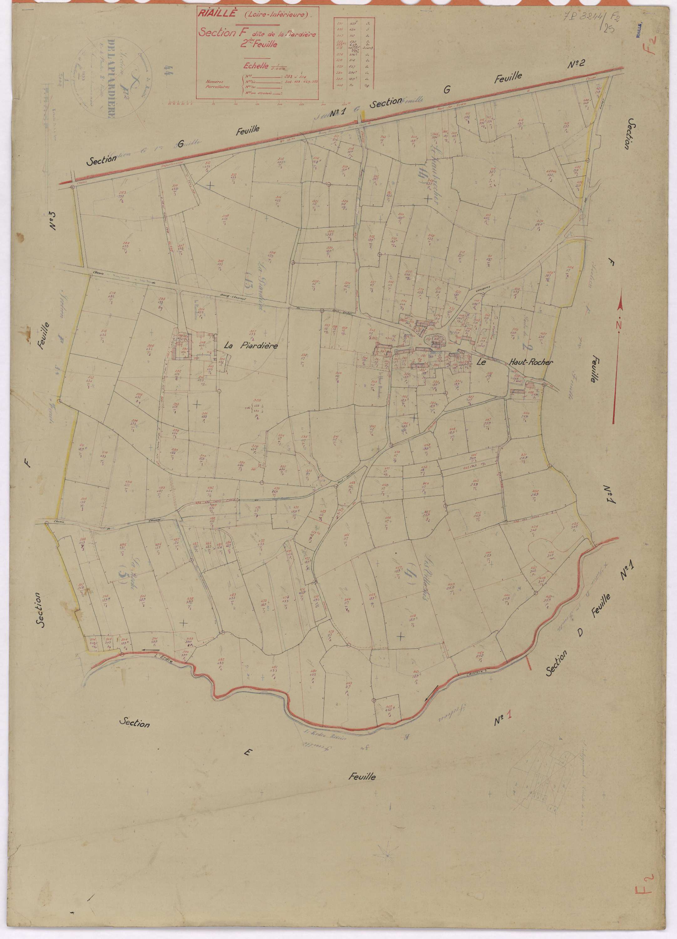 Riaillé - Section F2 Piardière (section de La) ; 283-514