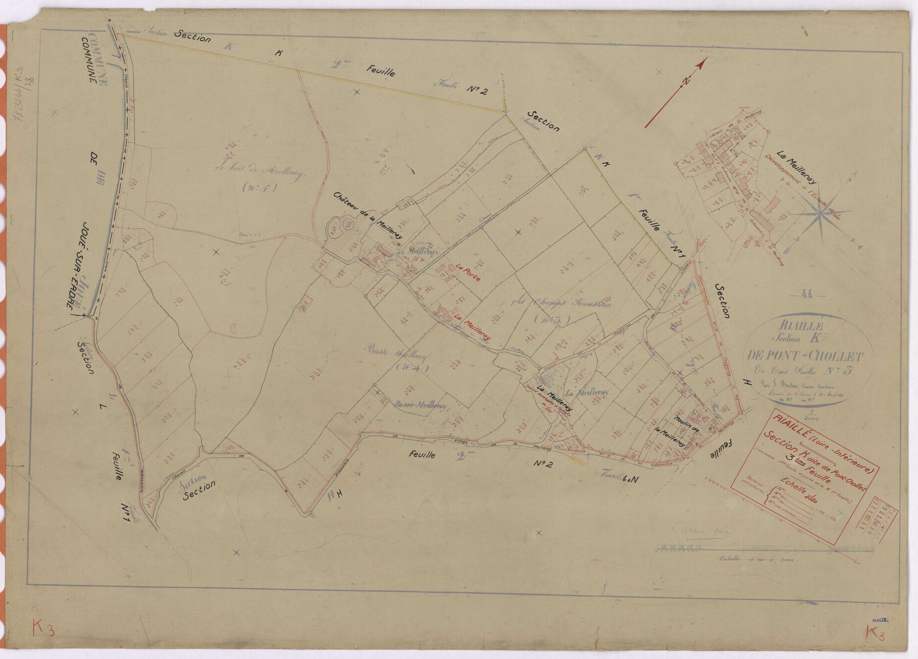 Riaillé - Section K3 Pont-Chollet (section du) ; 196-325