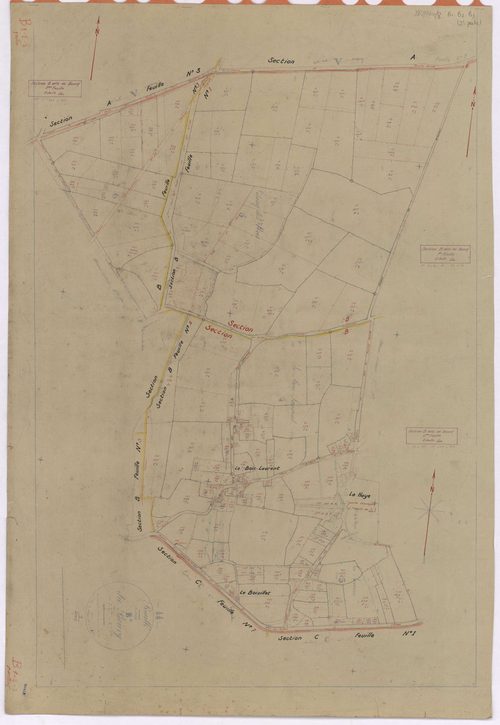 Riaillé - Section B1 B2 B3 Bourg (section du) ; 1-78 ; 79-324 ; 325-400