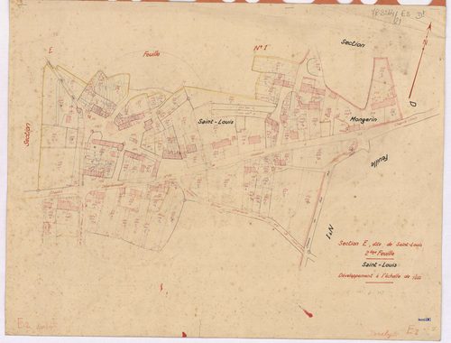 Riaillé - Section E2 (développement) Saint-Louis (section de) ; 200-438 ; développement des villages de Saint-Louis et de Mongerin