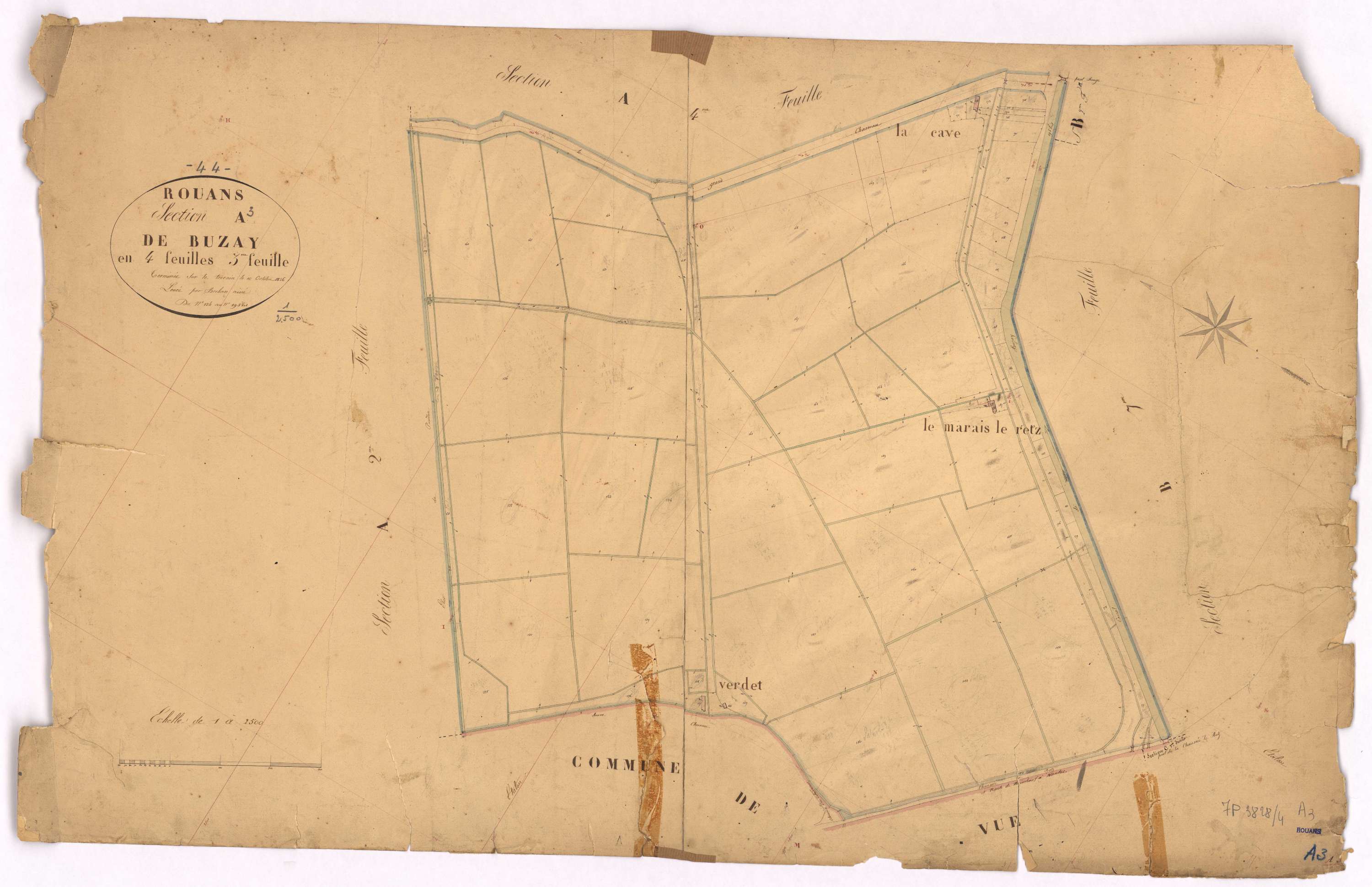 Rouans - Section A3 Buzay (section de) ; 124-195bis