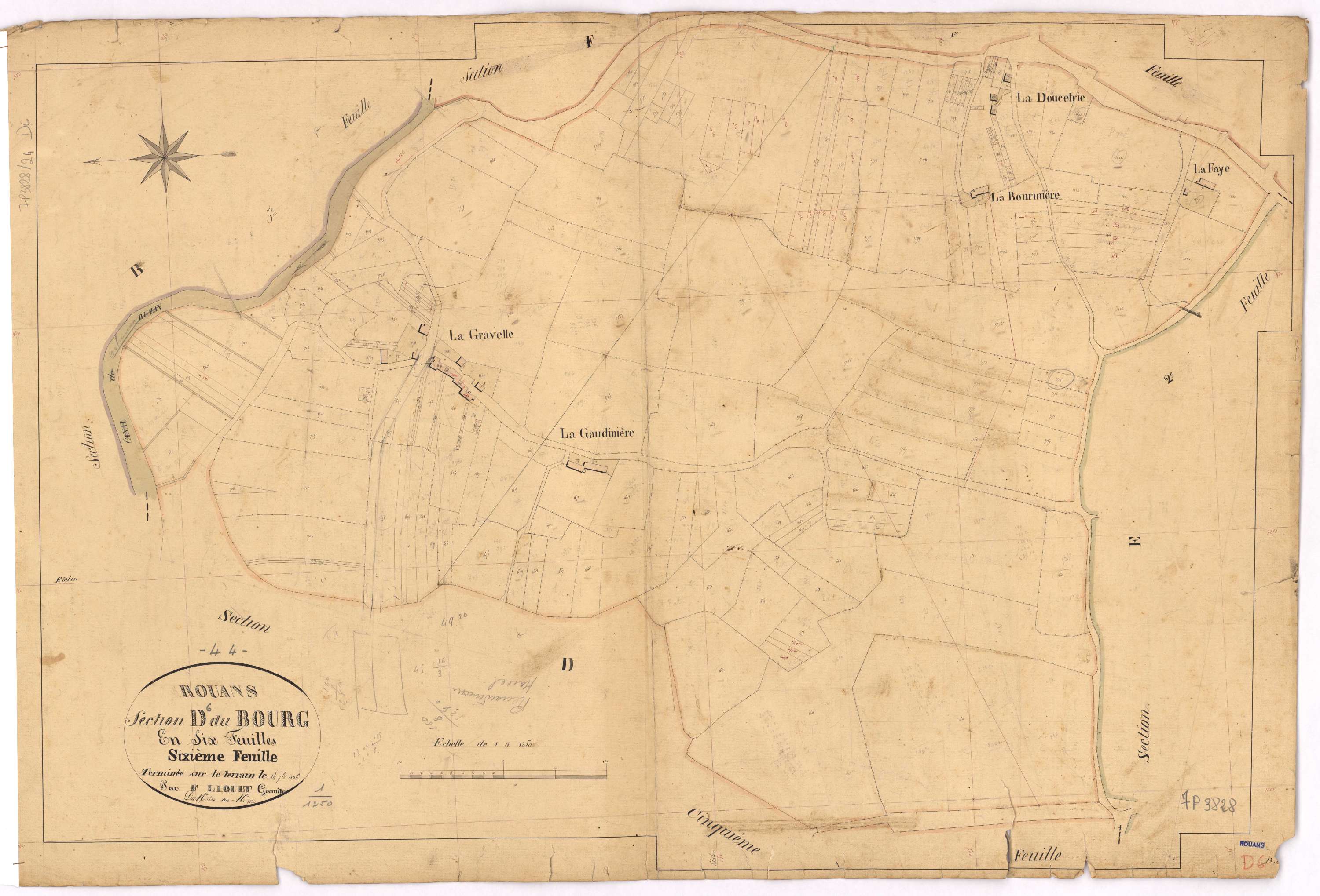 Rouans - Section D6 Bourg (section du) ; 1640-1830