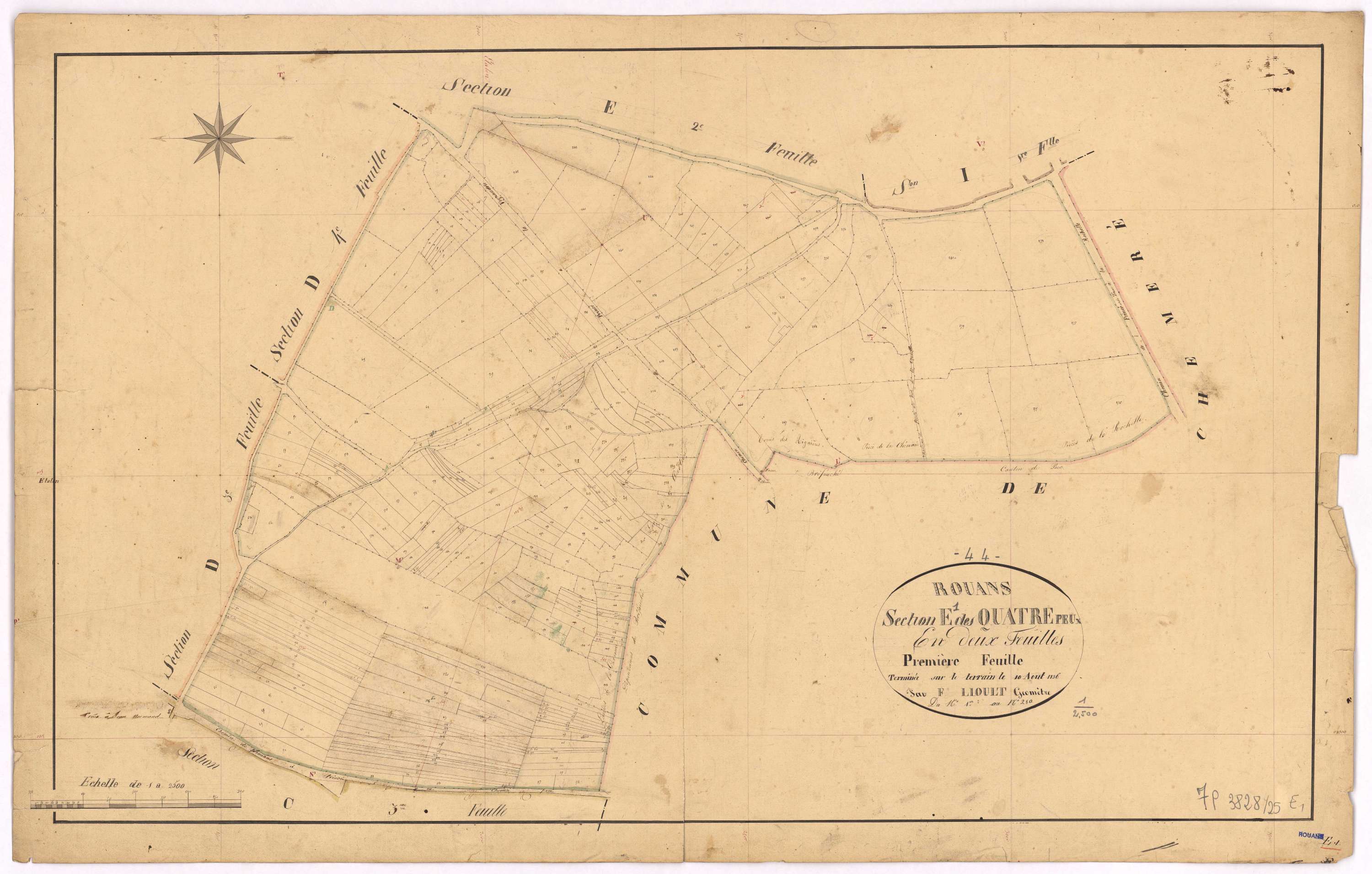 Rouans - Section E1 Quatre Peux (section des) ; 1-280