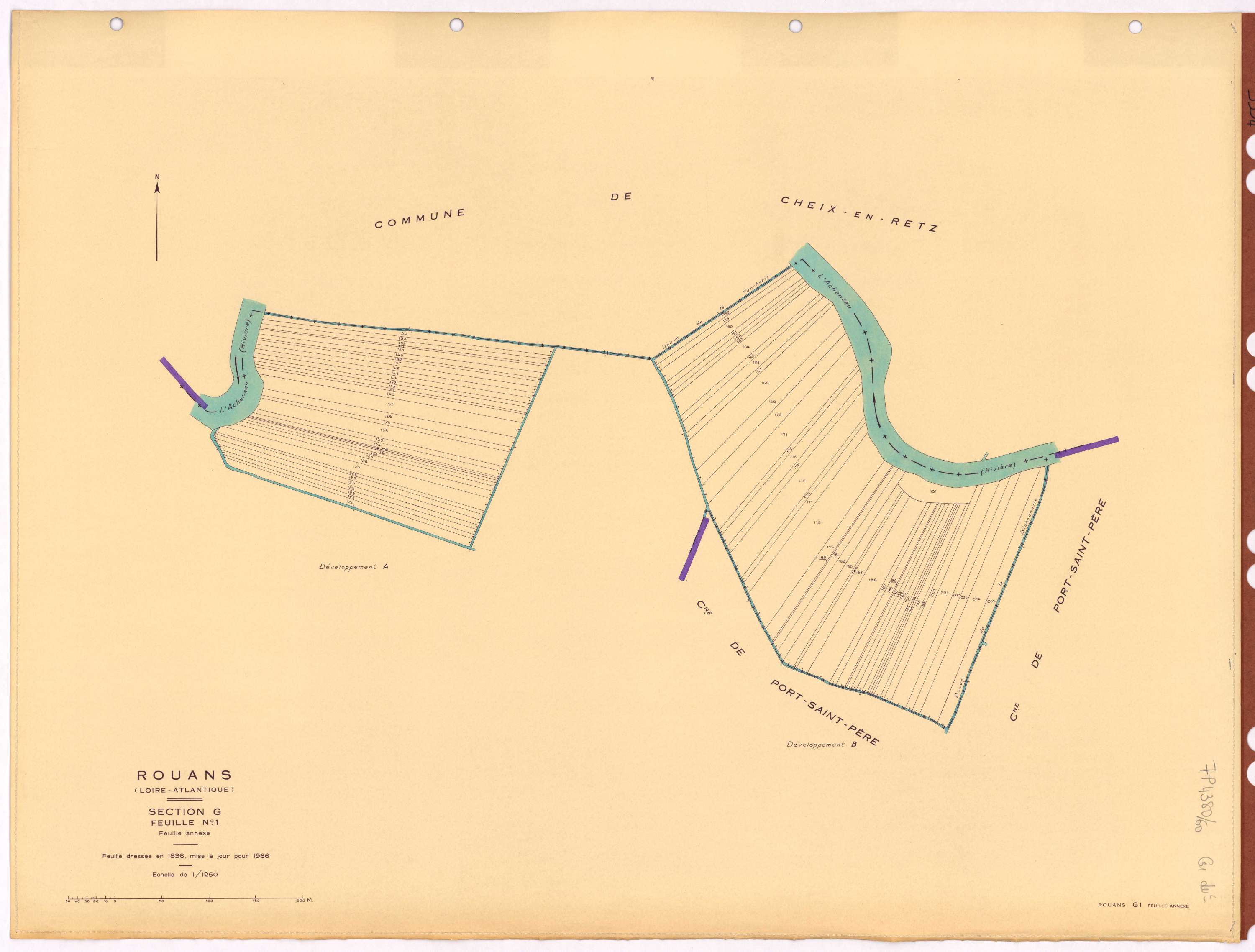 Rouans - Section G1 (développement) 1-533 ; développement de diverses parcelles