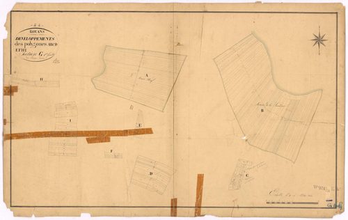 Rouans - Section G1 (développement) Homeau (section de l') ; 1-729 ; développement des polygônes A à F, H et I