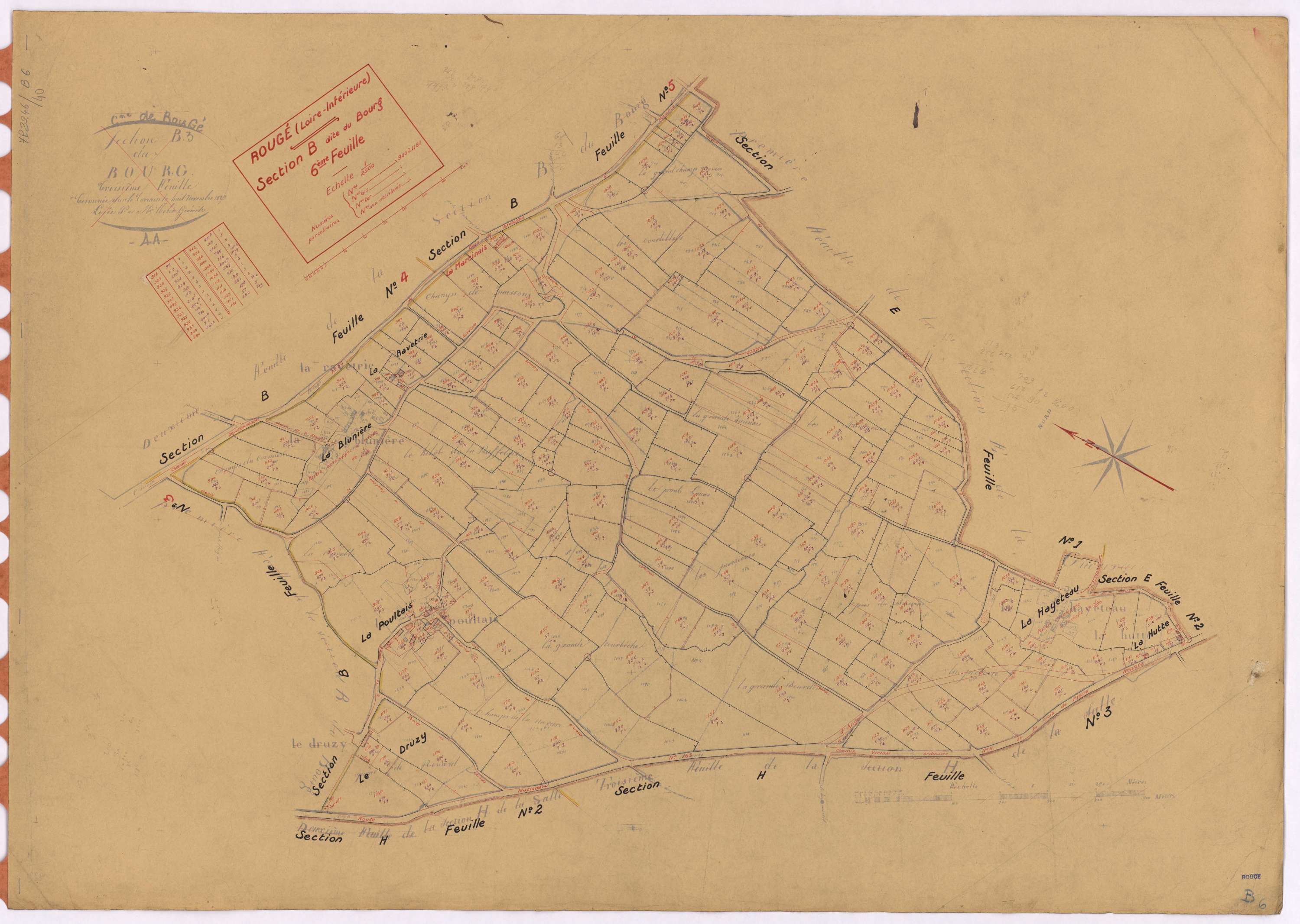 Rougé - Section B6 Bourg (section du) ; 900-1181