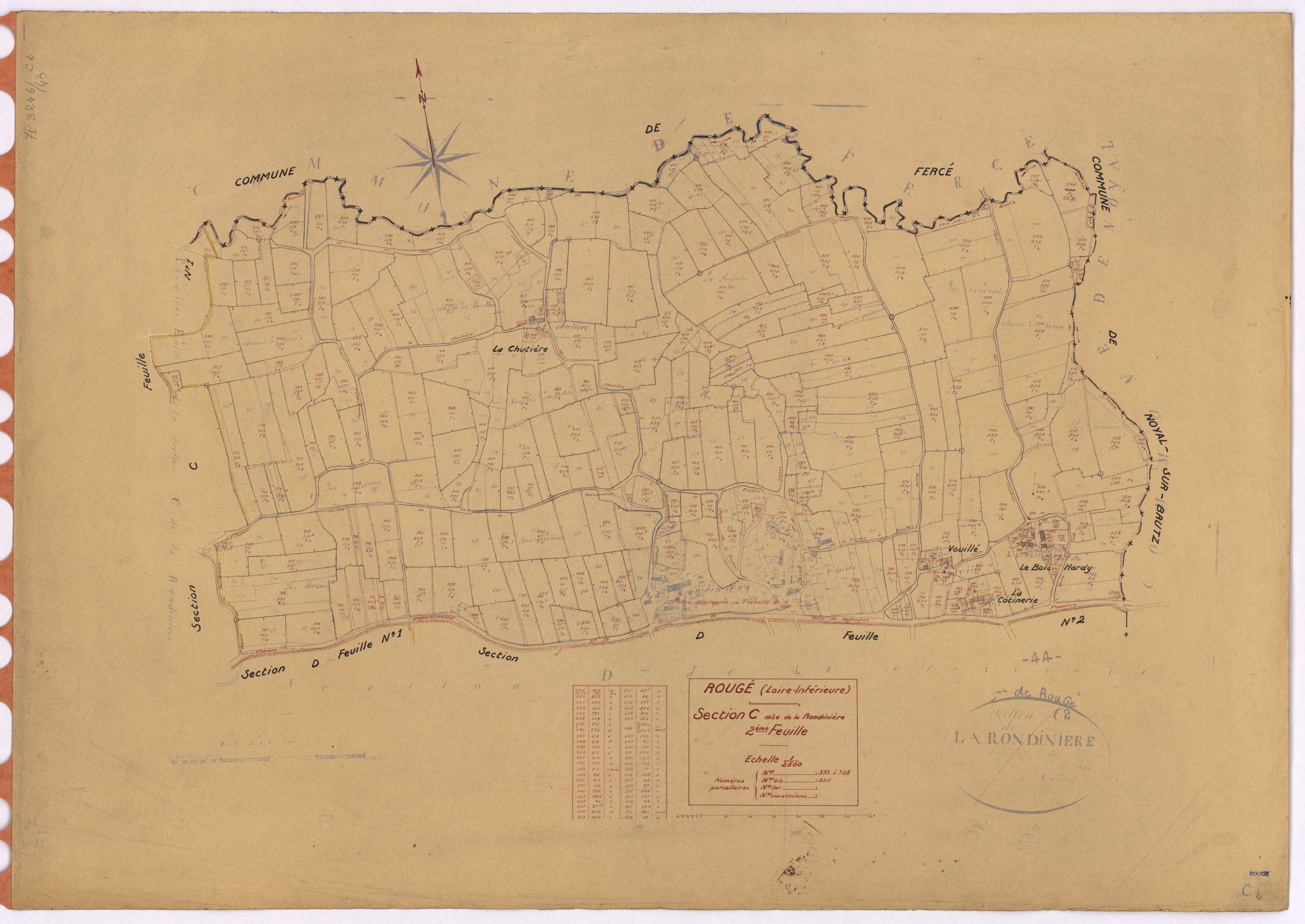Rougé - Section C2 Rondinière (section de La) ; 375-728
