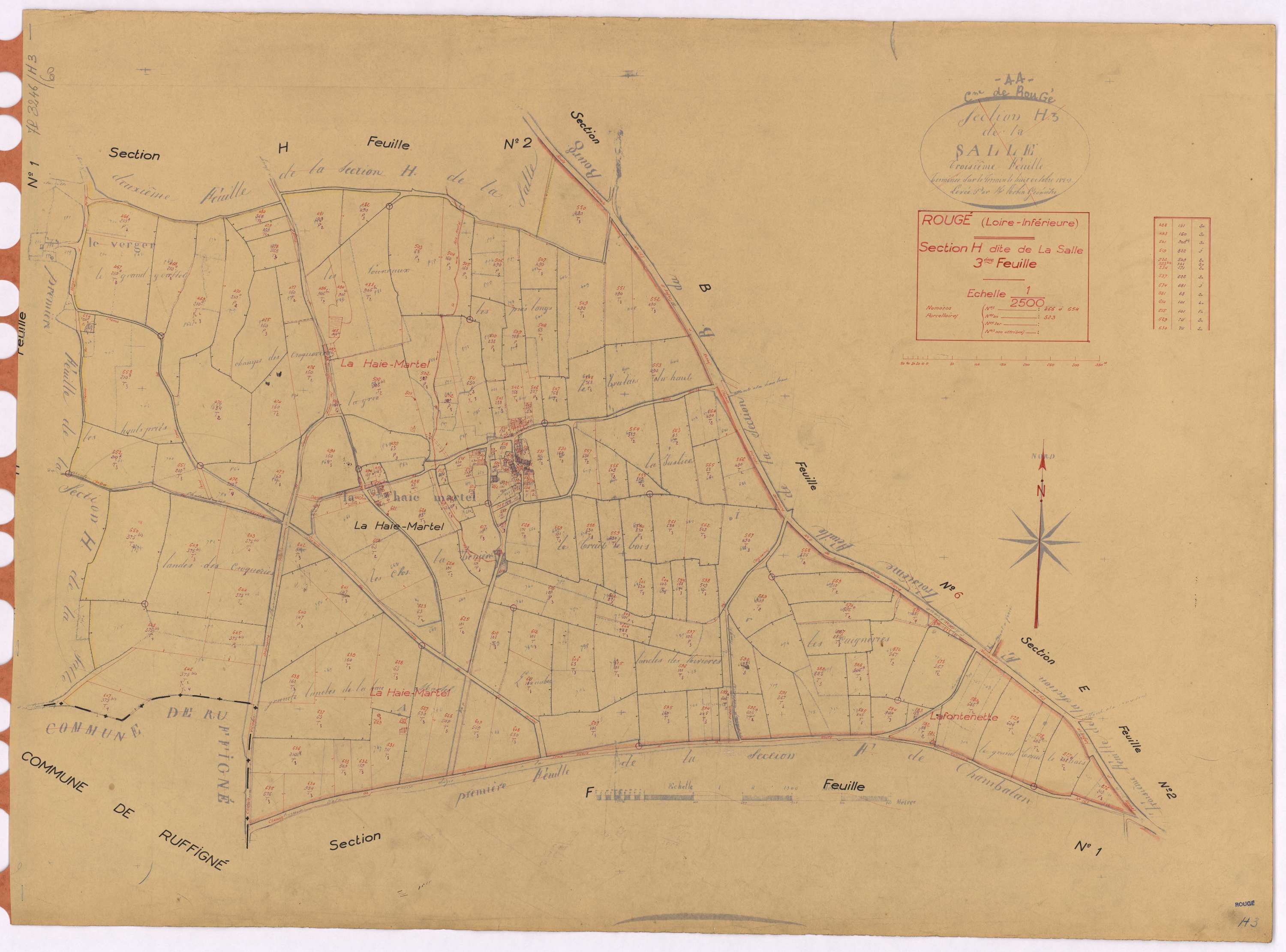 Rougé - Section H3 Salle (section de La) ; 466-654