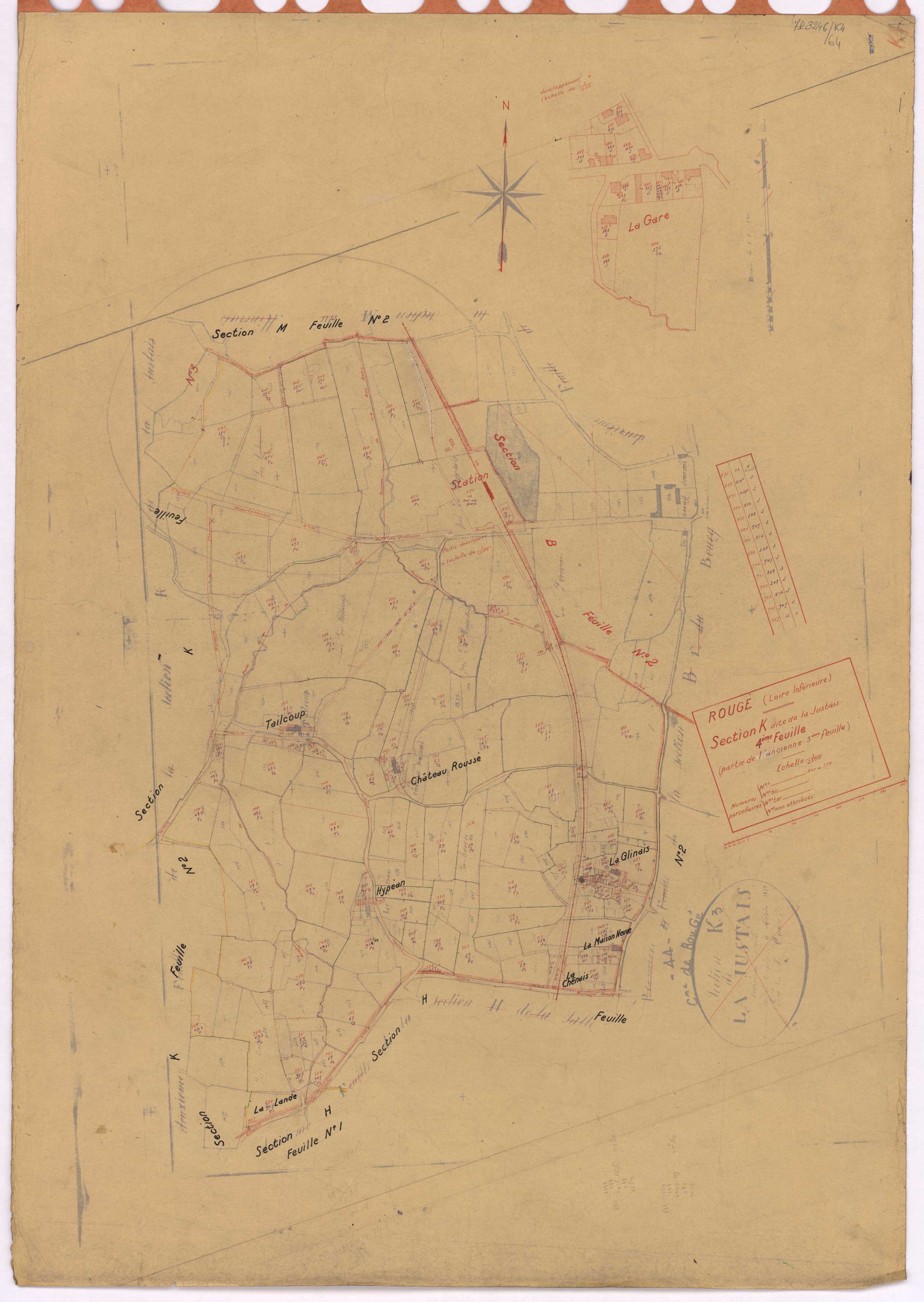 Rougé - Section K4 Justais (section de La) ; 641-779