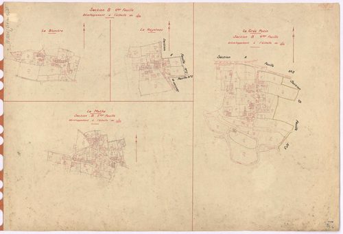 Rougé - Section B4 B5 B6 (développement) Bourg (section du) ; 501-1181 ; développement des villages de La Grée Potin, de La Mothe, de La Blunière et de La Hayeteau