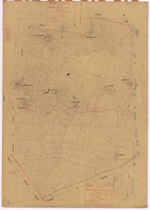 Rougé - Section K2 K3 Justais (section de La) ; 303-444 ; 445-640