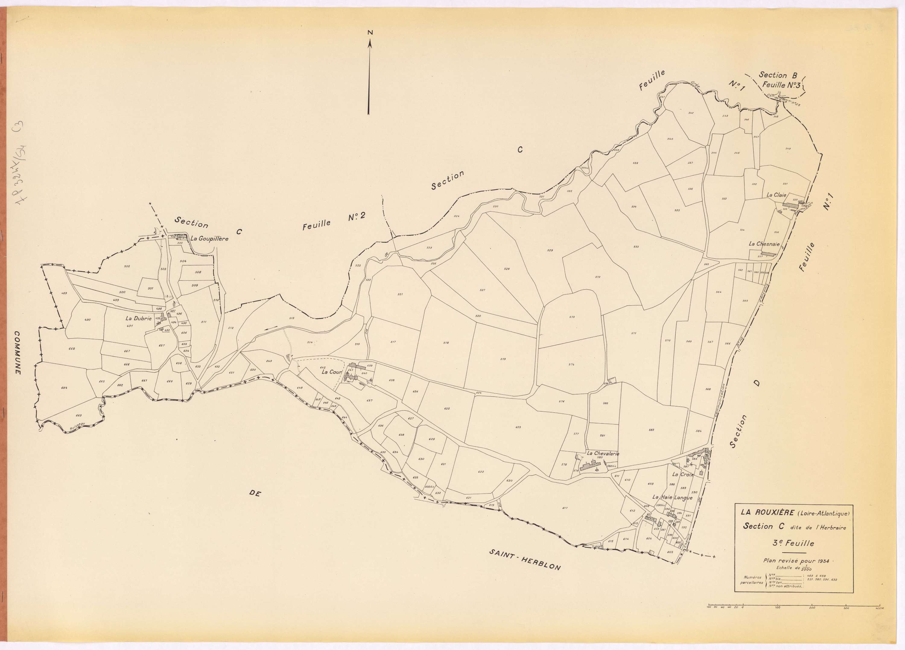 La Rouxière - Section C3 Herbraire (section de l') ; 489-668