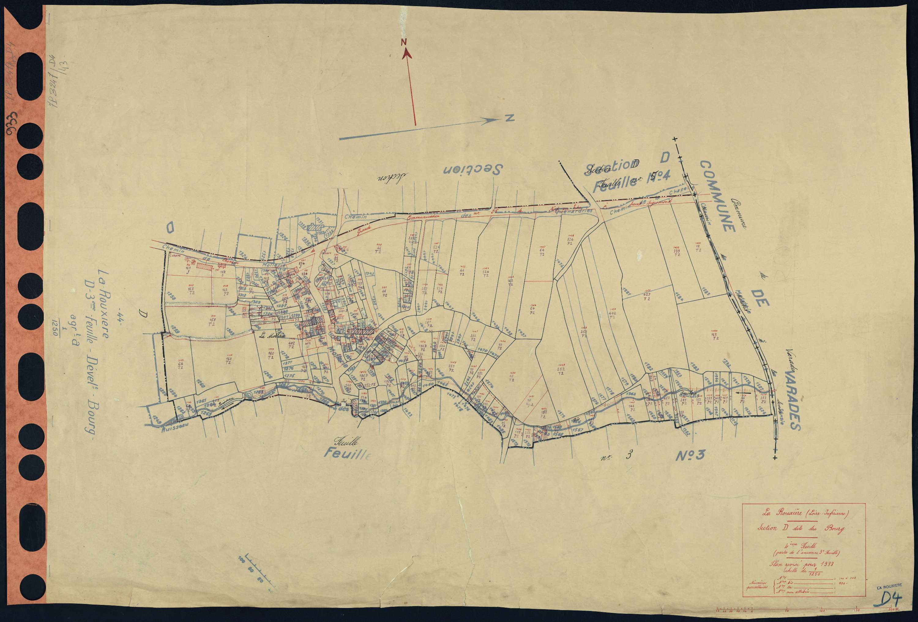 La Rouxière - Section D4 Bourg (section du) . 966-1103