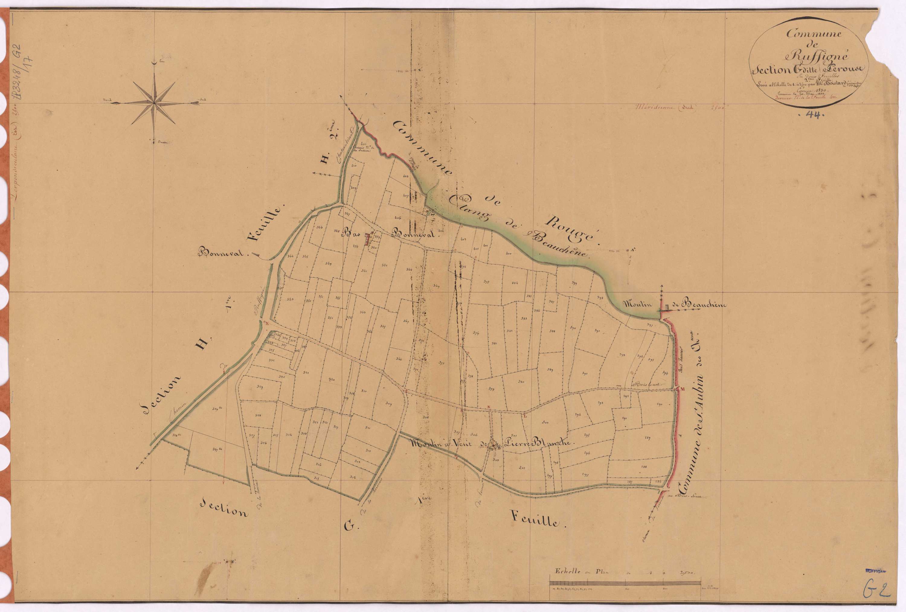 Ruffigné - Section G2 Perouse (section de) ; 286-411